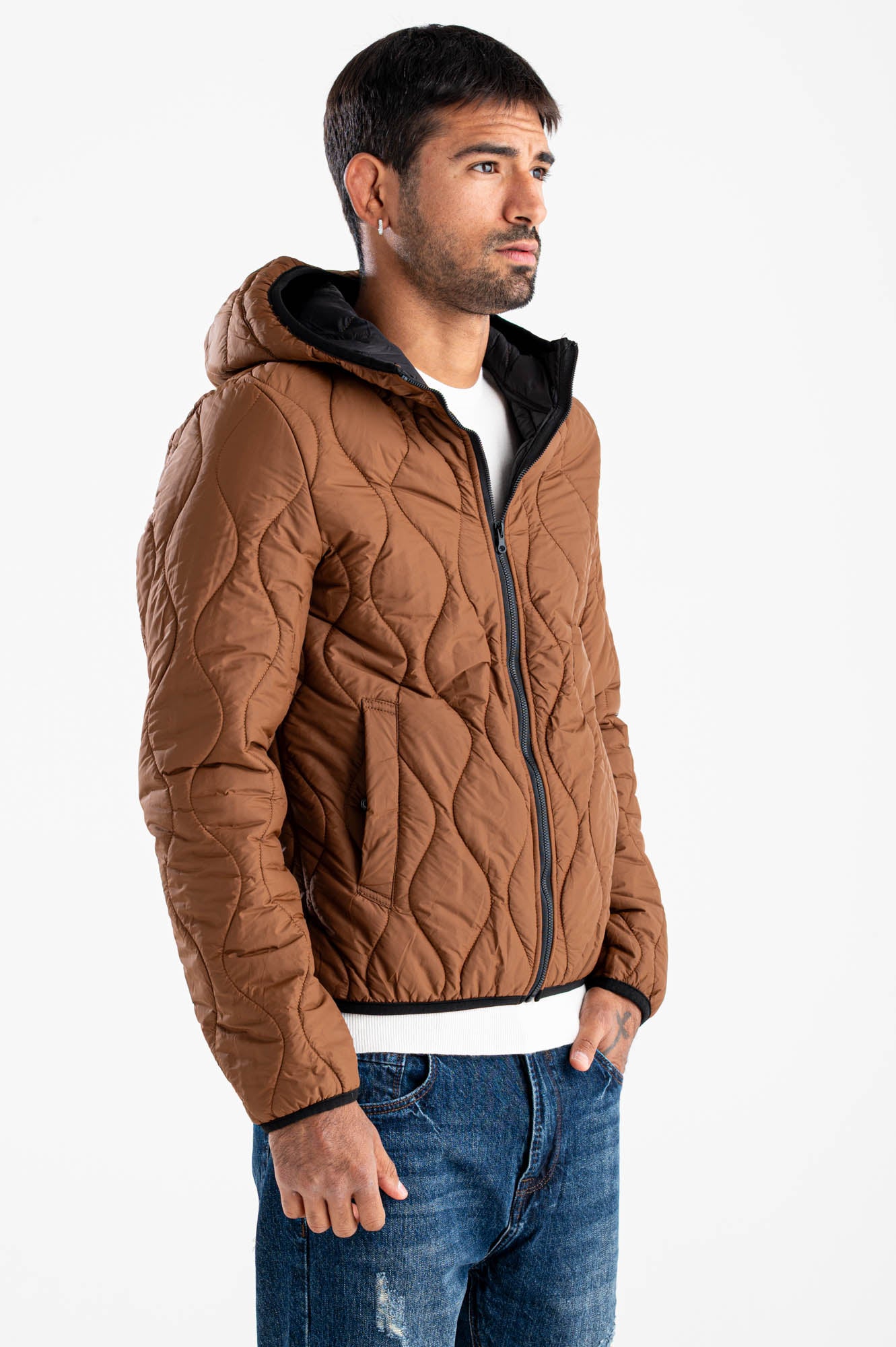Cappotto corto con cappuccio