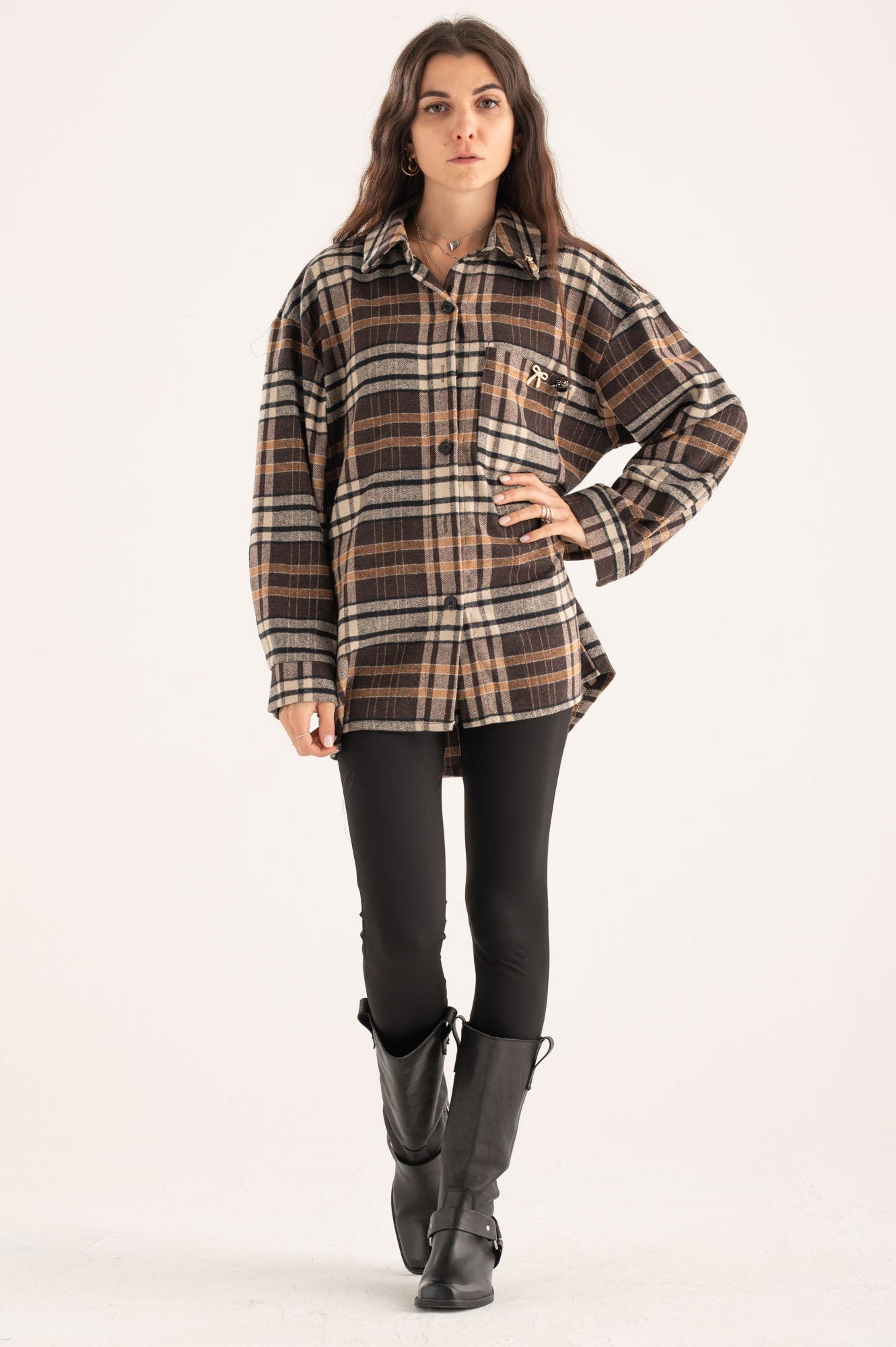 Camicia quadri spille