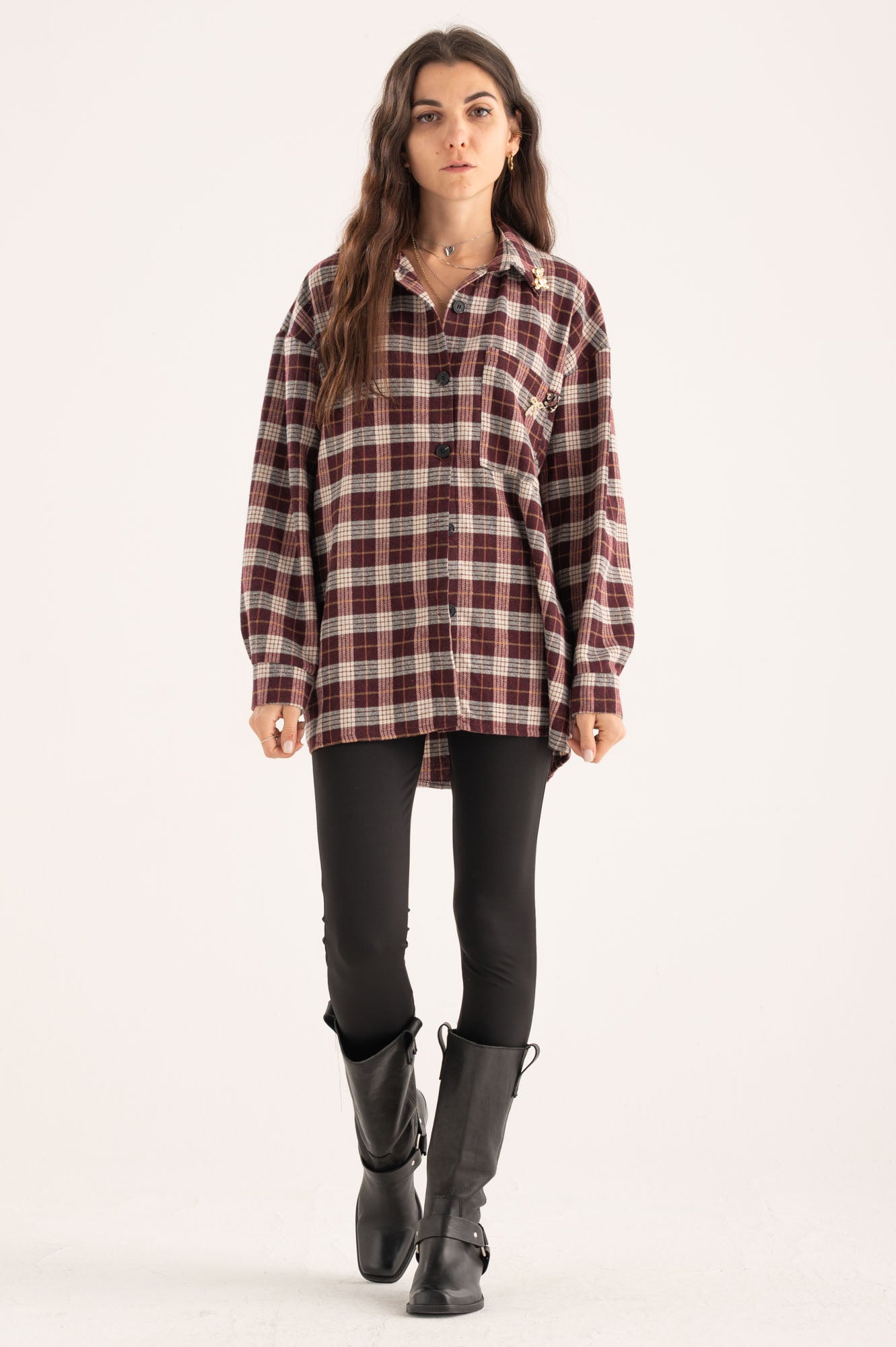 Camicia quadri spille
