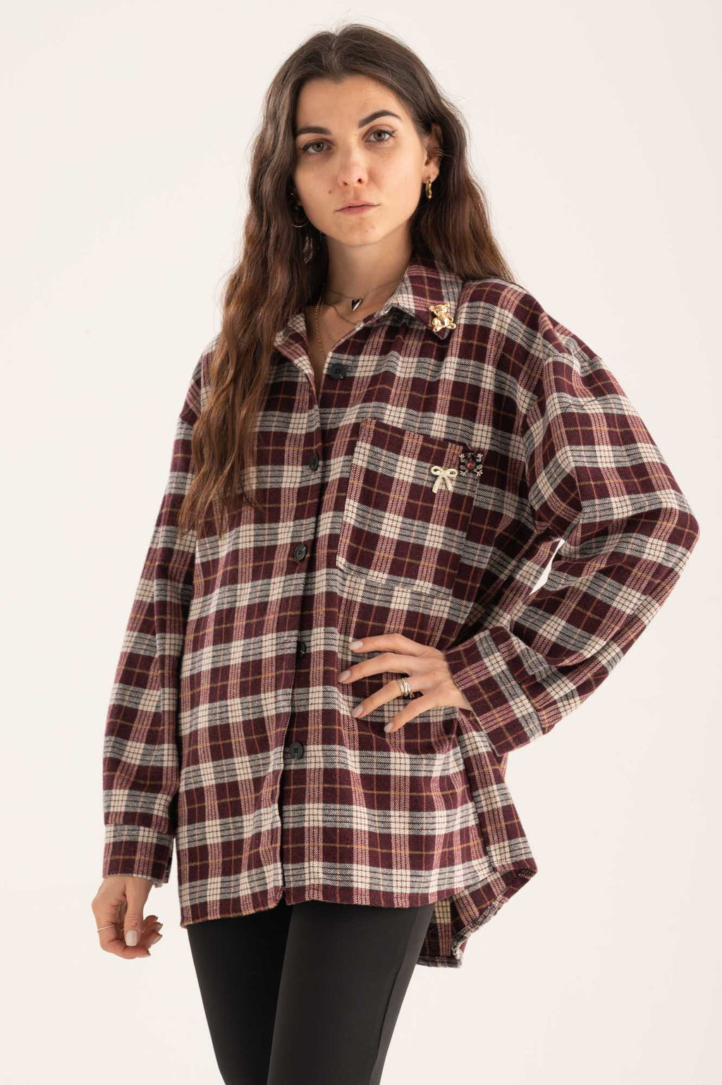Camicia quadri spille