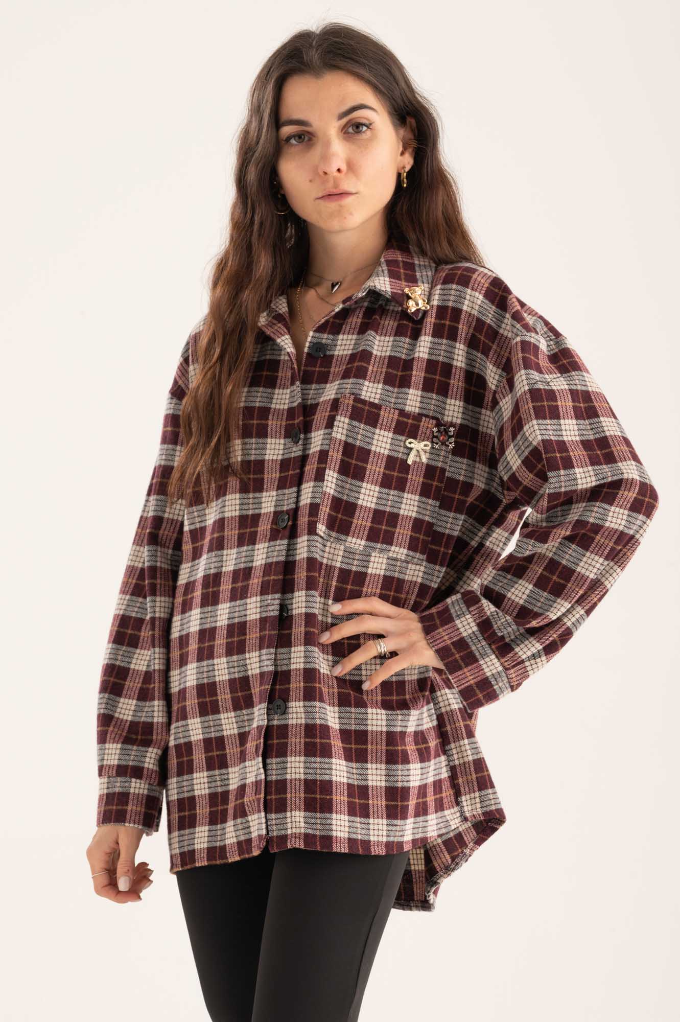 Camicia quadri spille