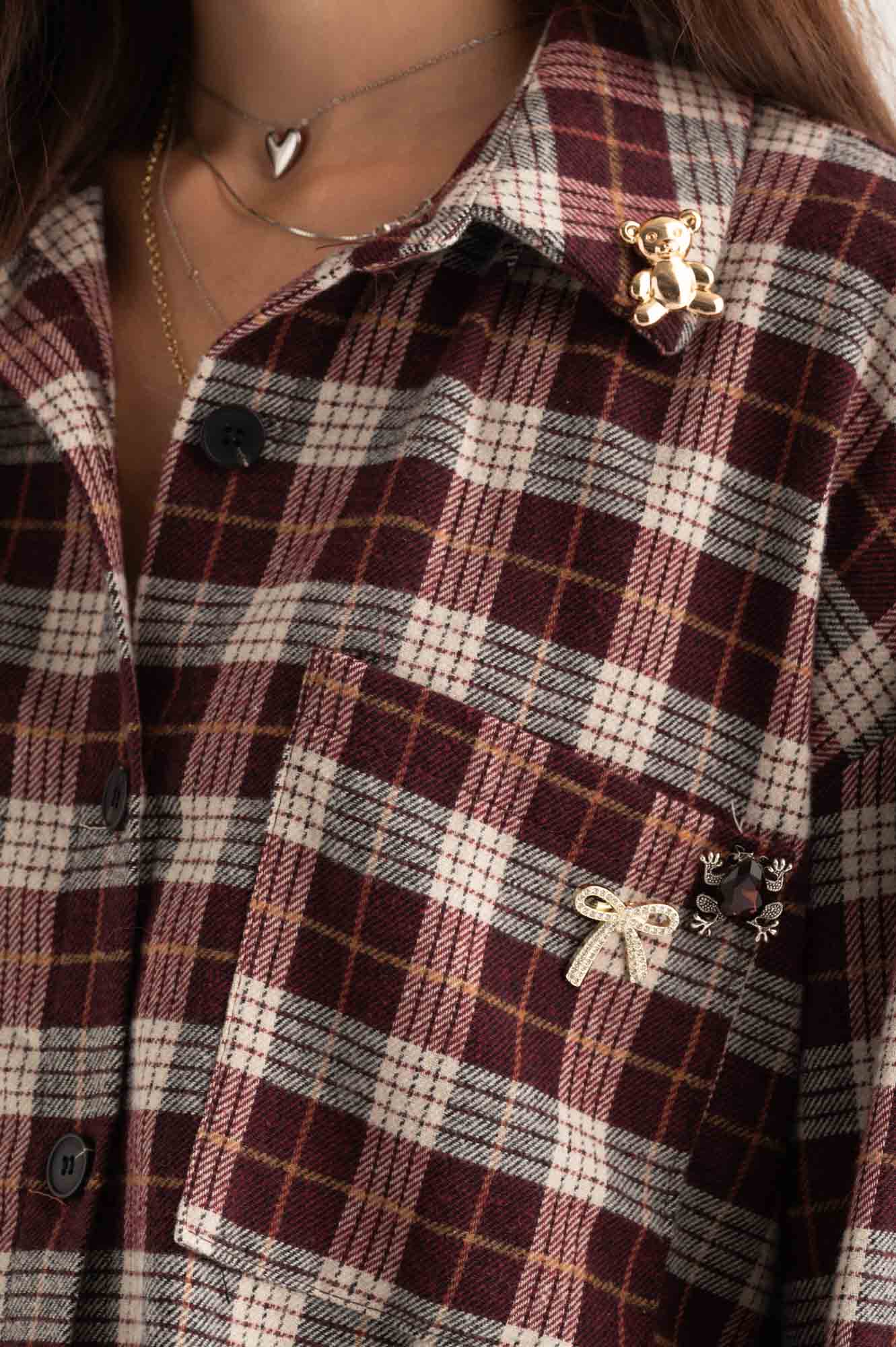 Camicia quadri spille
