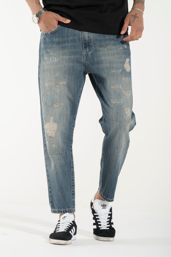 Jeans cropped Berna strappi