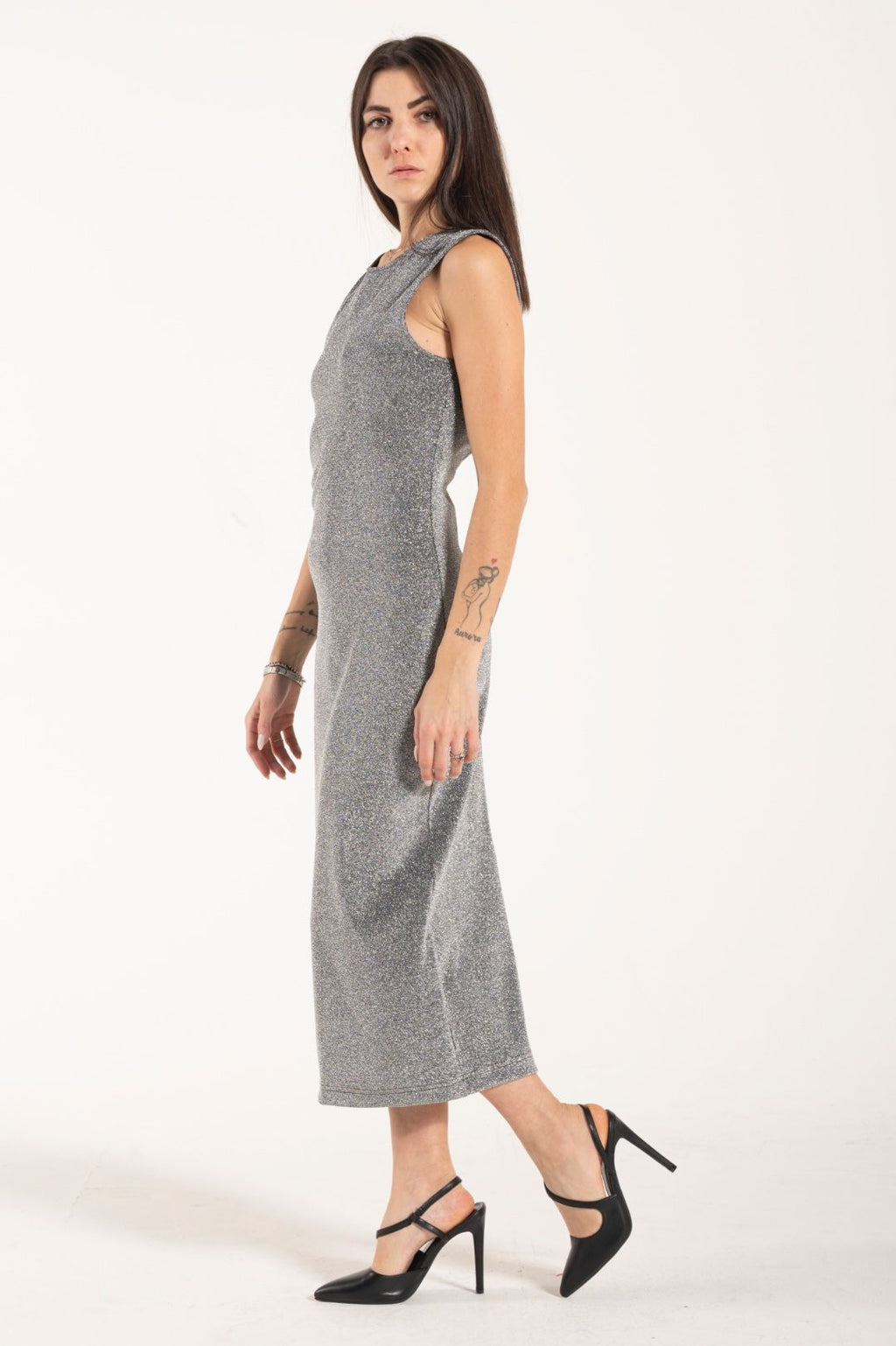 Abito lurex argento Vicolo