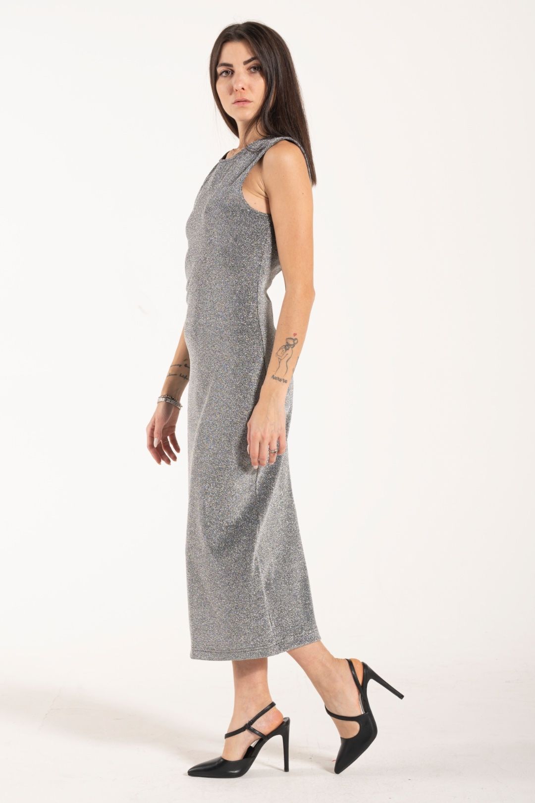 Abito lurex argento Vicolo