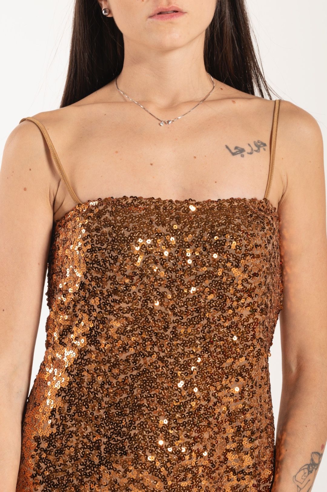 abito paillettes oro Lumina