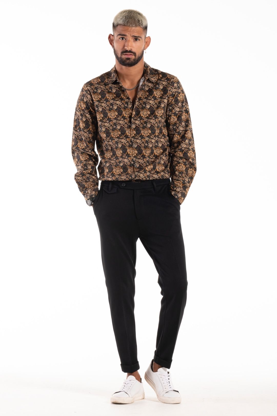 Camicia a Fiori Dorata