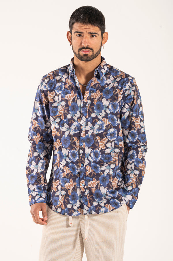 CAMISA FLORES AZUL