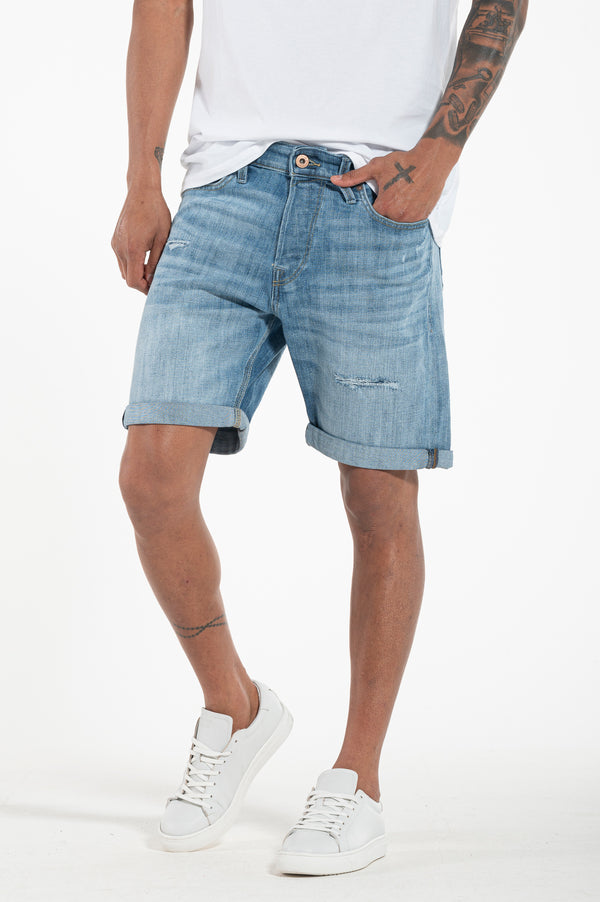 JJICHRIS JJWOOD SHORTS denim azul