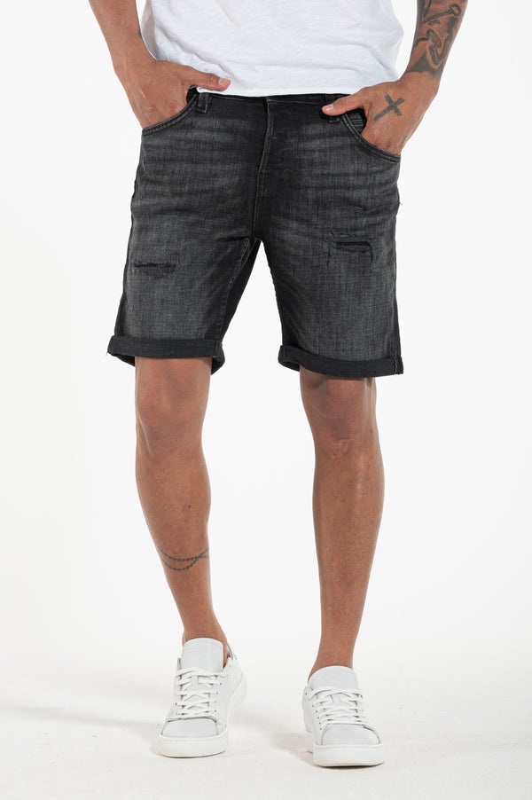 JJ Rick Black Denim Shorts