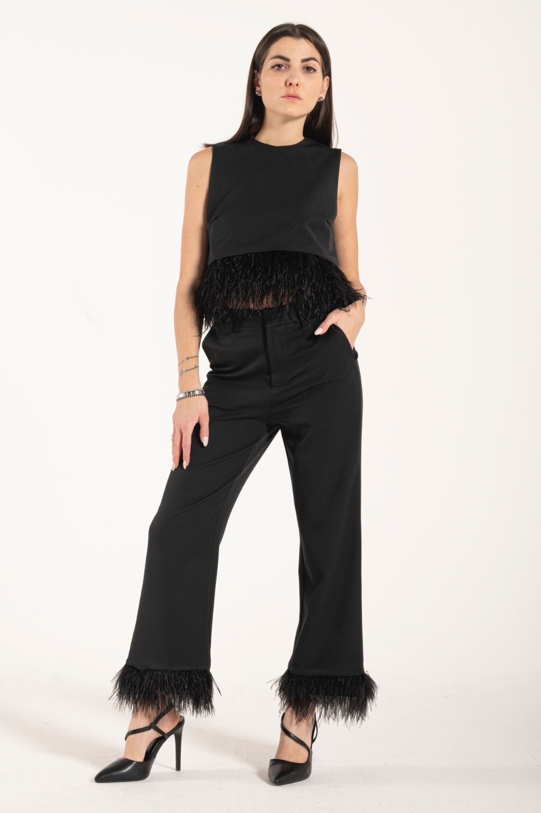 Pantalone piume Lumina