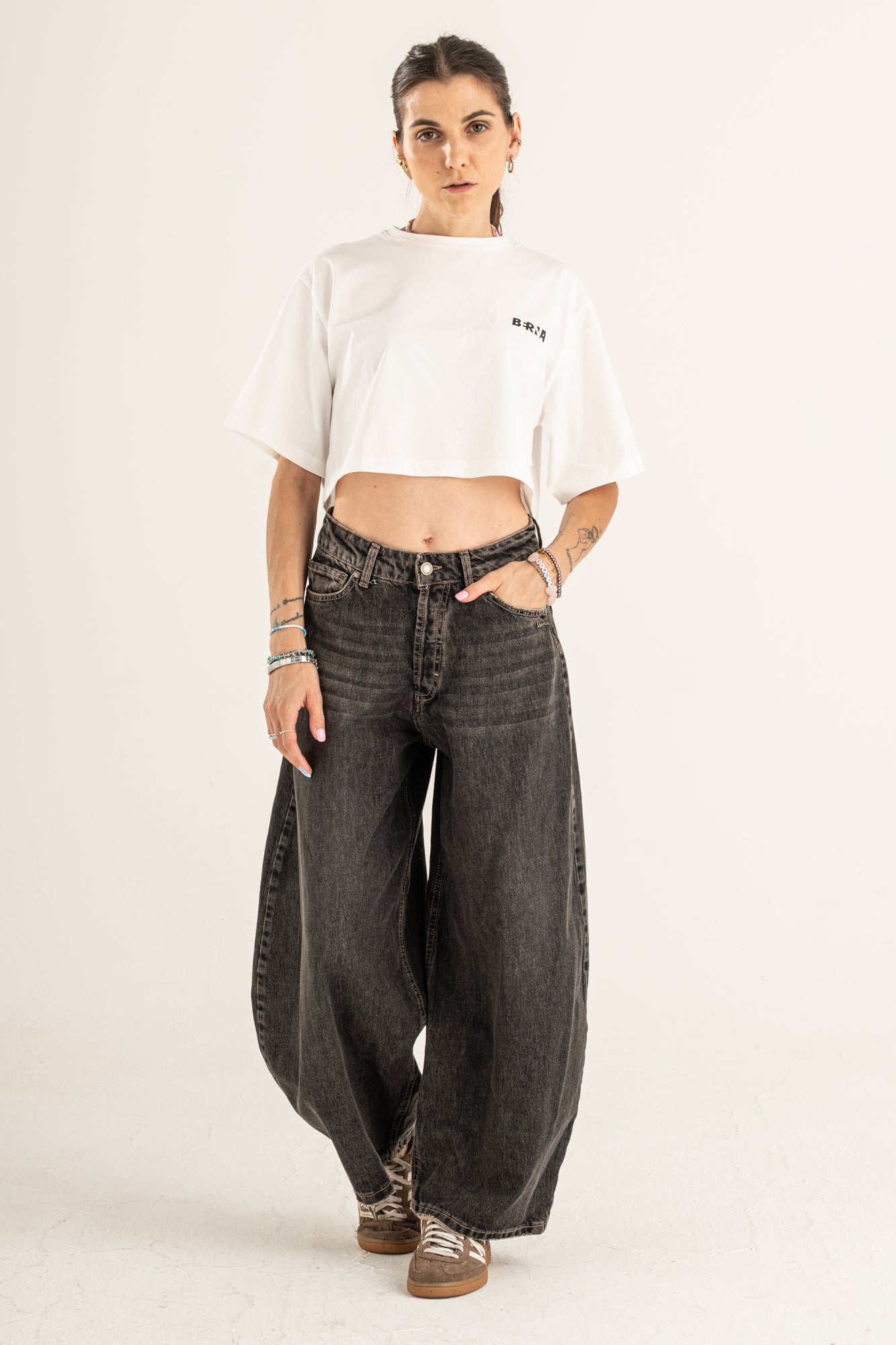 Jeans Berna balloon gray