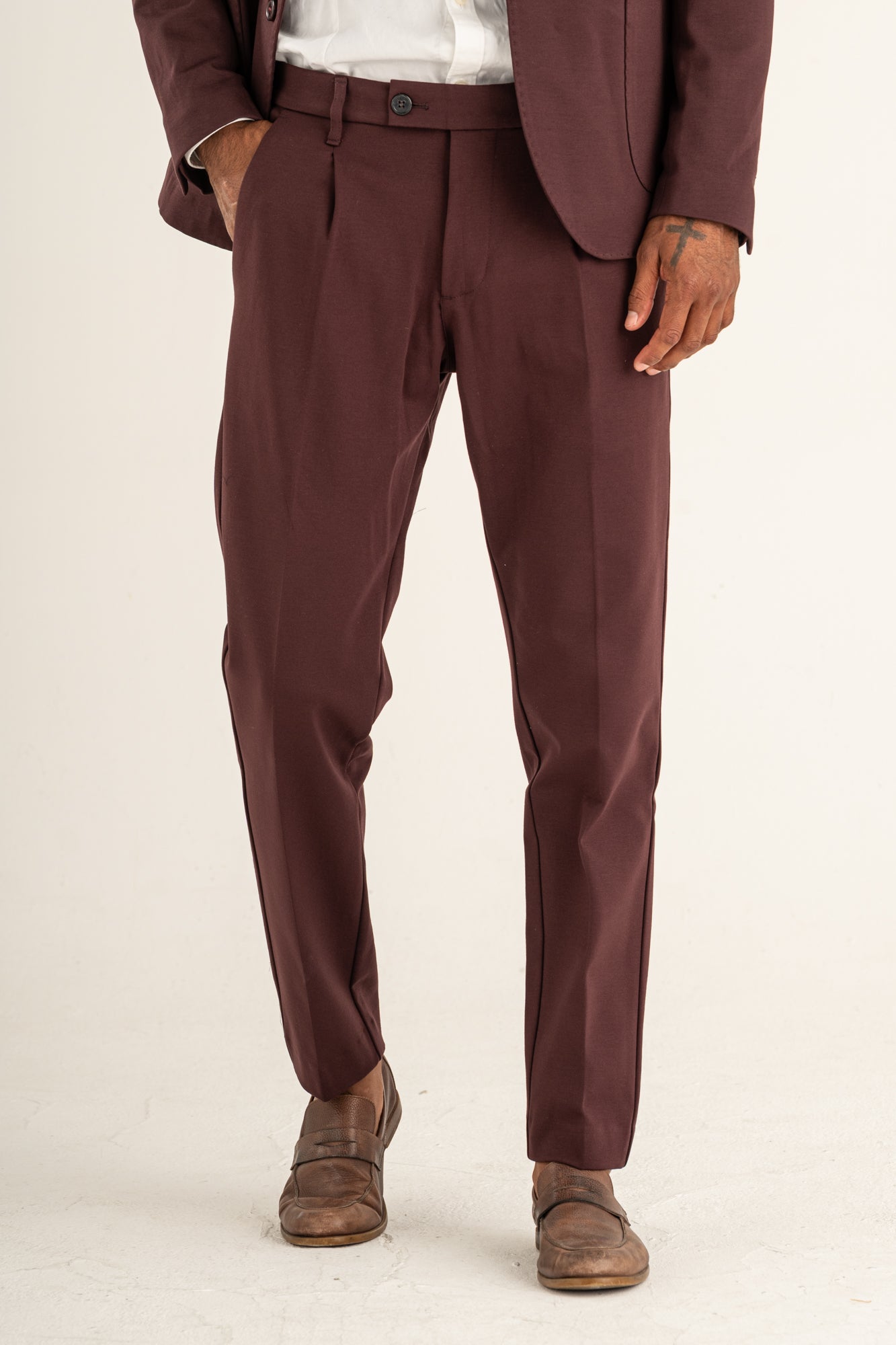 Pantalone slim punto milano