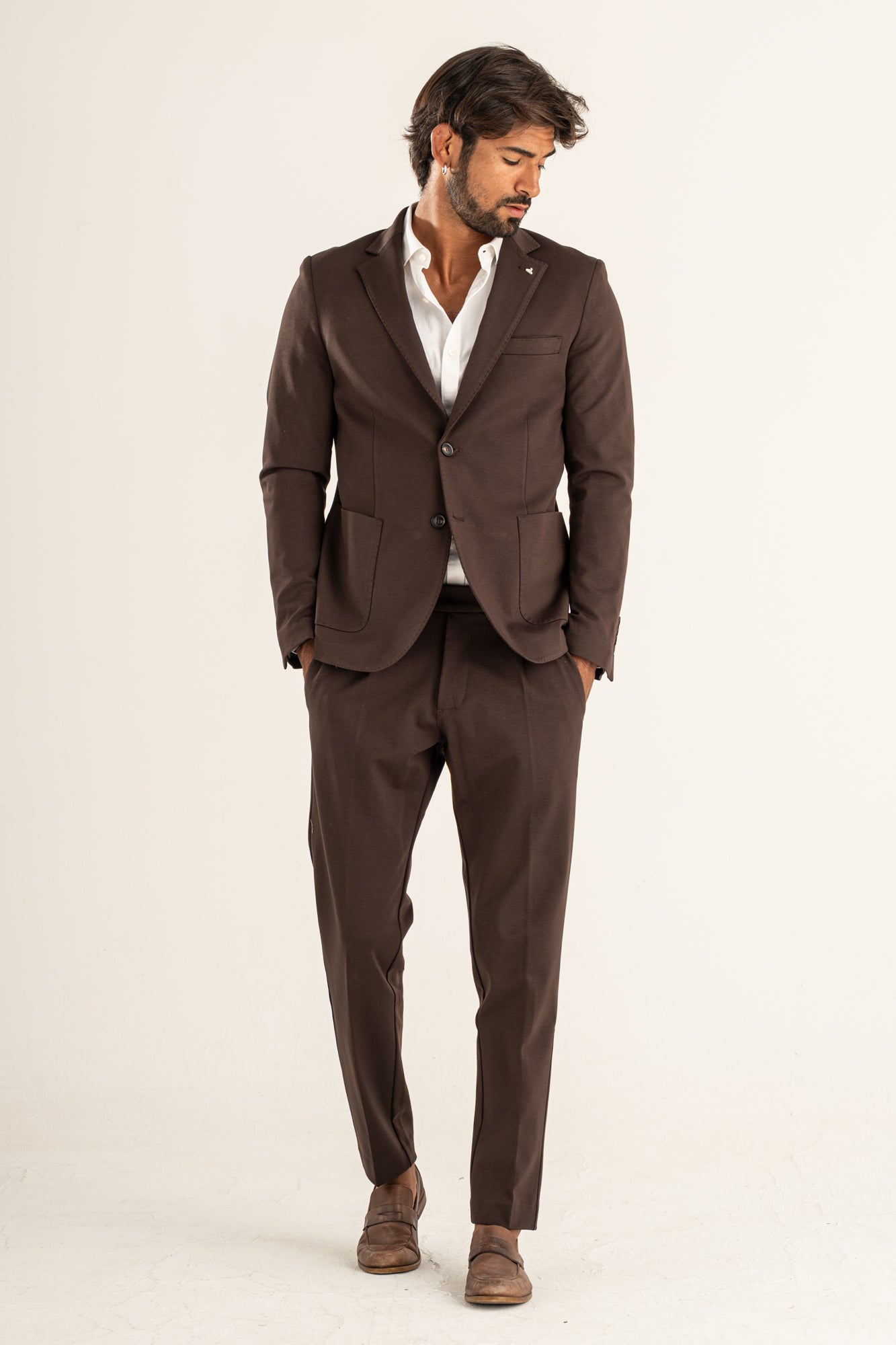 Pantalone slim punto milano