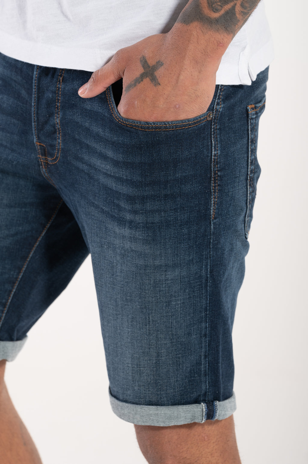 JJ Rick short dark blue denim