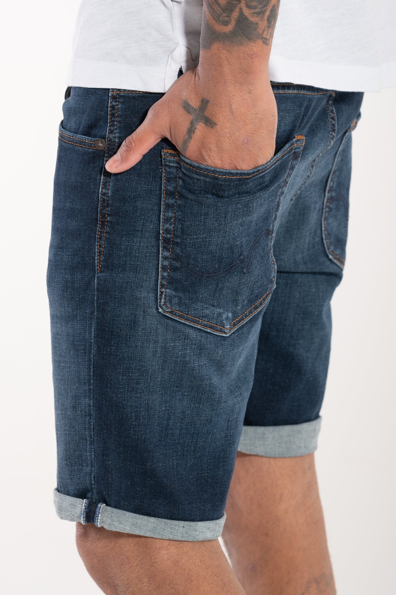 JJ Rick short dark blue denim