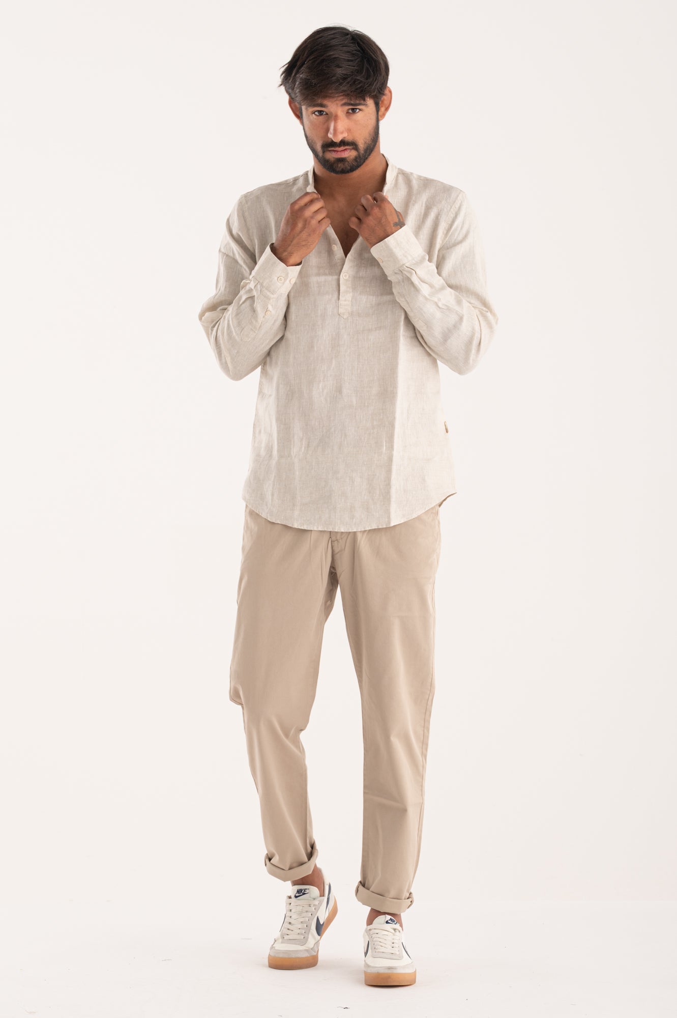 Camicia half Lino coreana GL