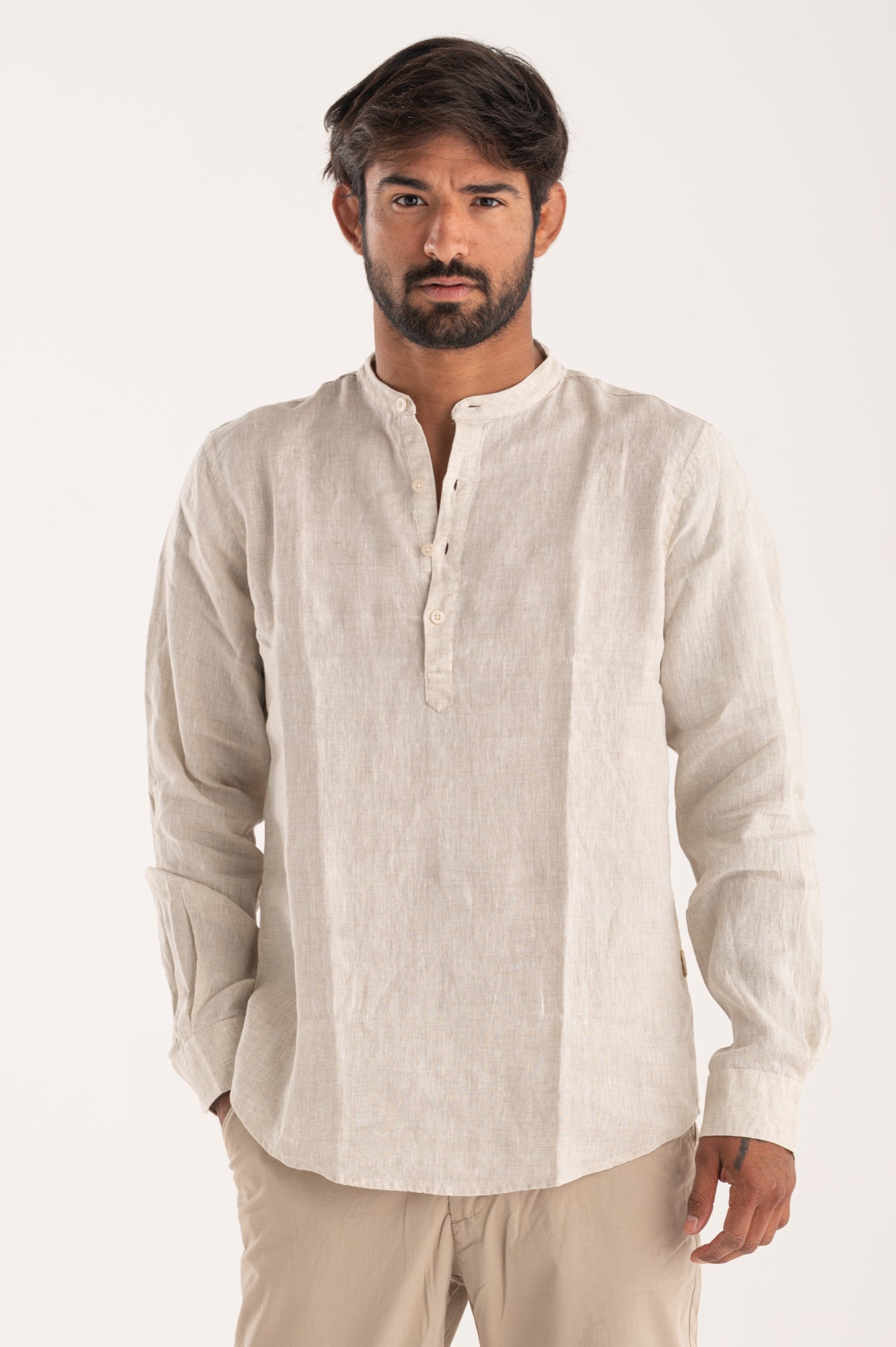 Camicia half Lino coreana GL