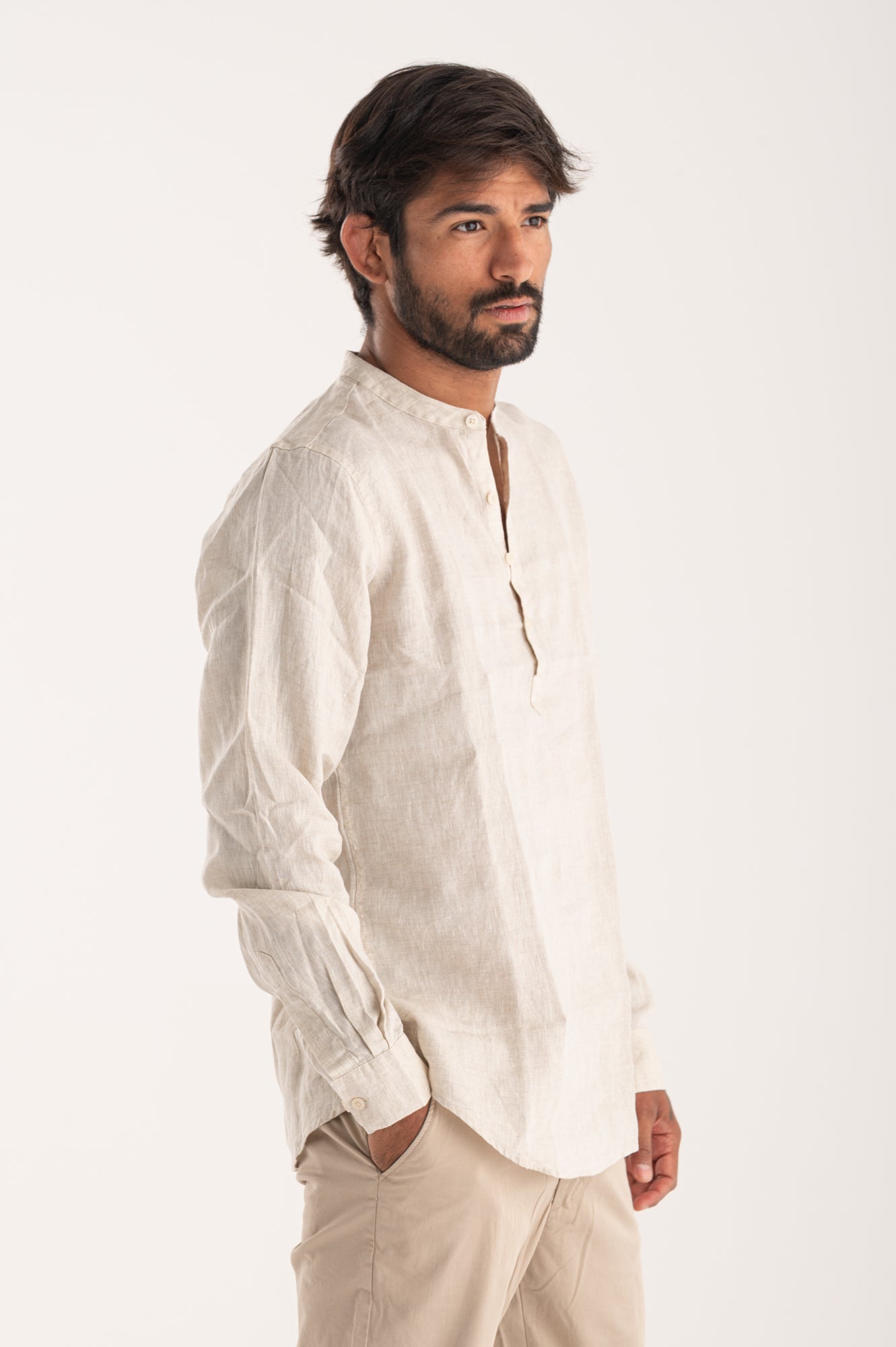 Camicia half Lino coreana GL