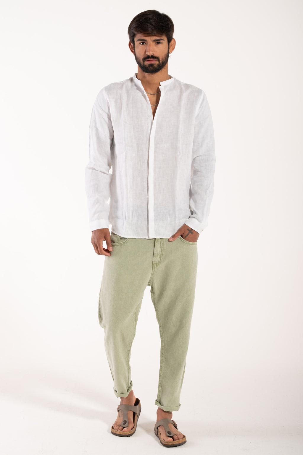 Camicia coreana lino berna