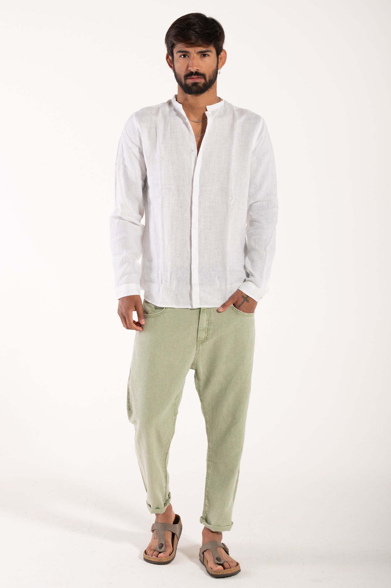 Camicia coreana lino berna
