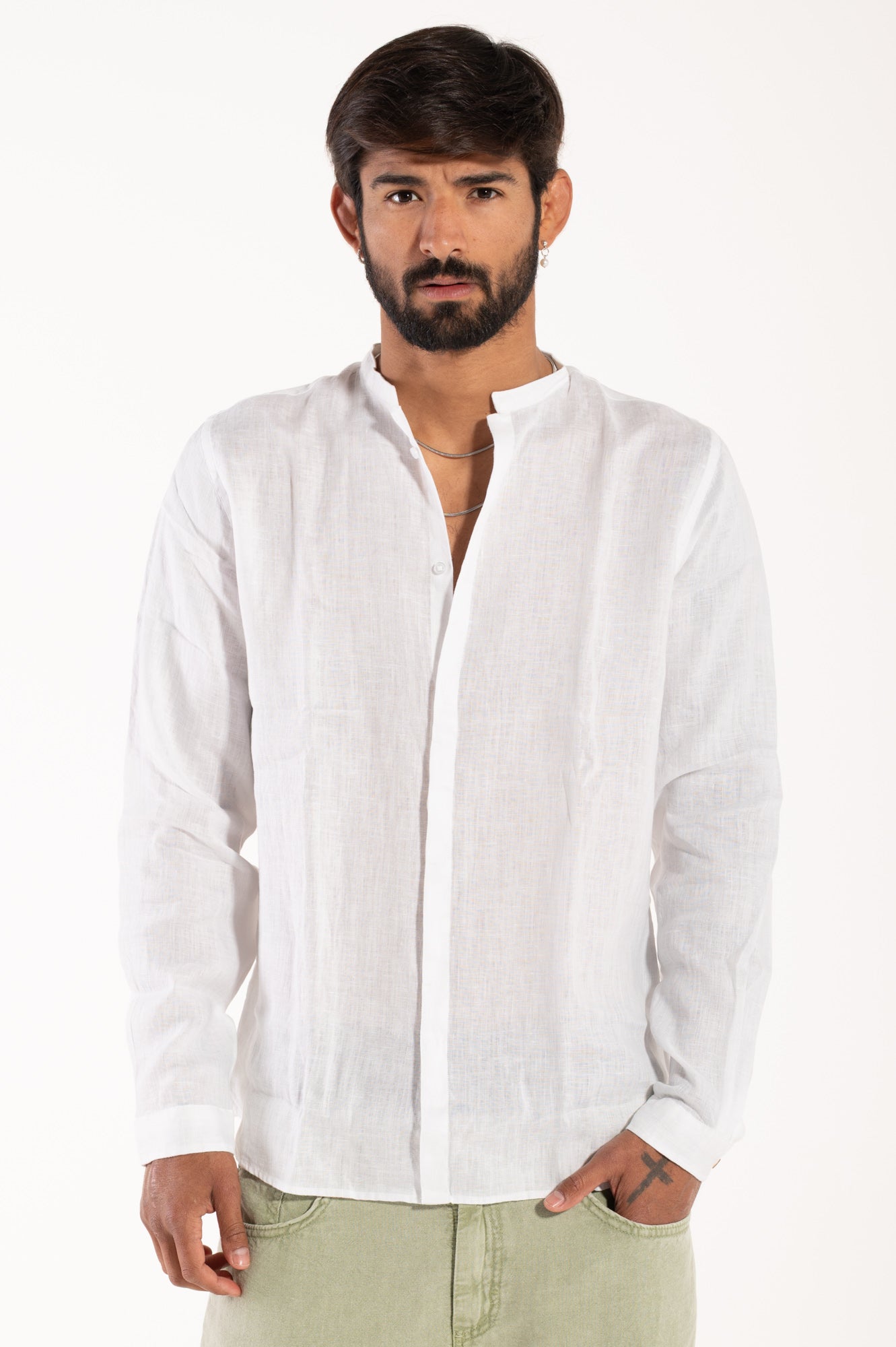 Camicia coreana lino berna