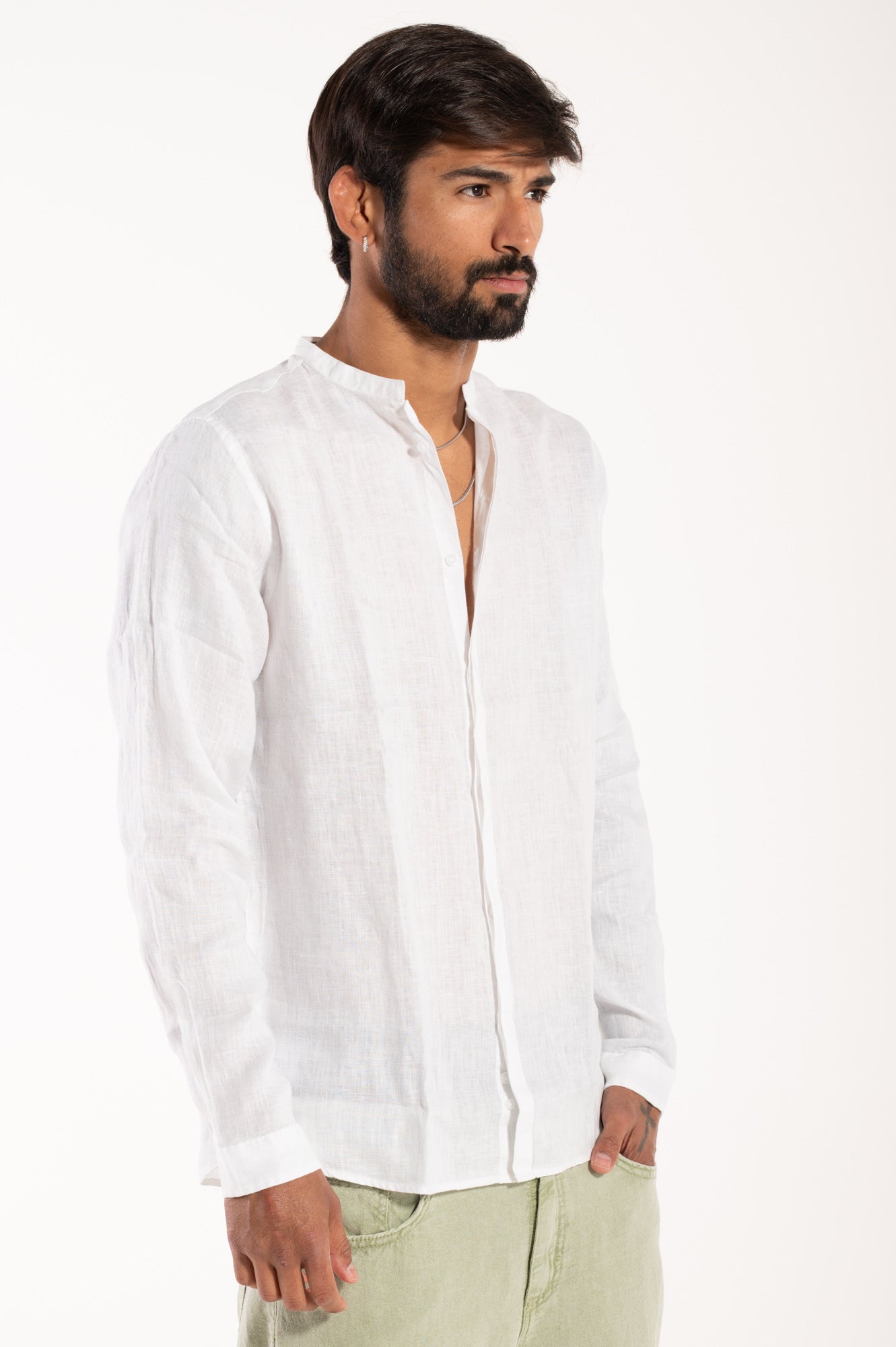 Camicia coreana lino berna