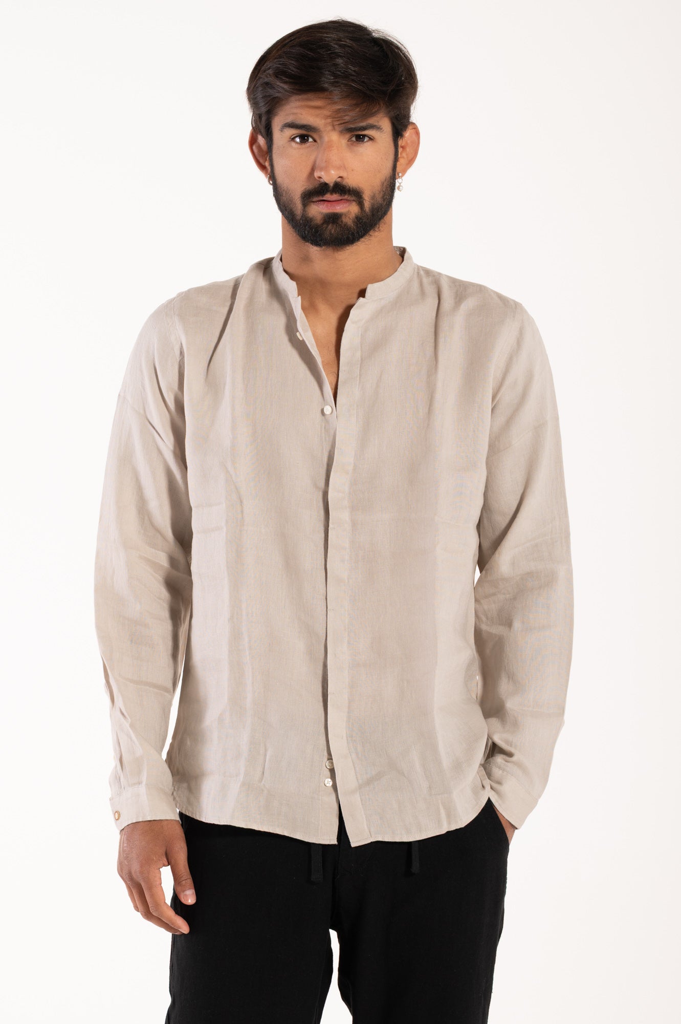 Camicia coreana lino berna