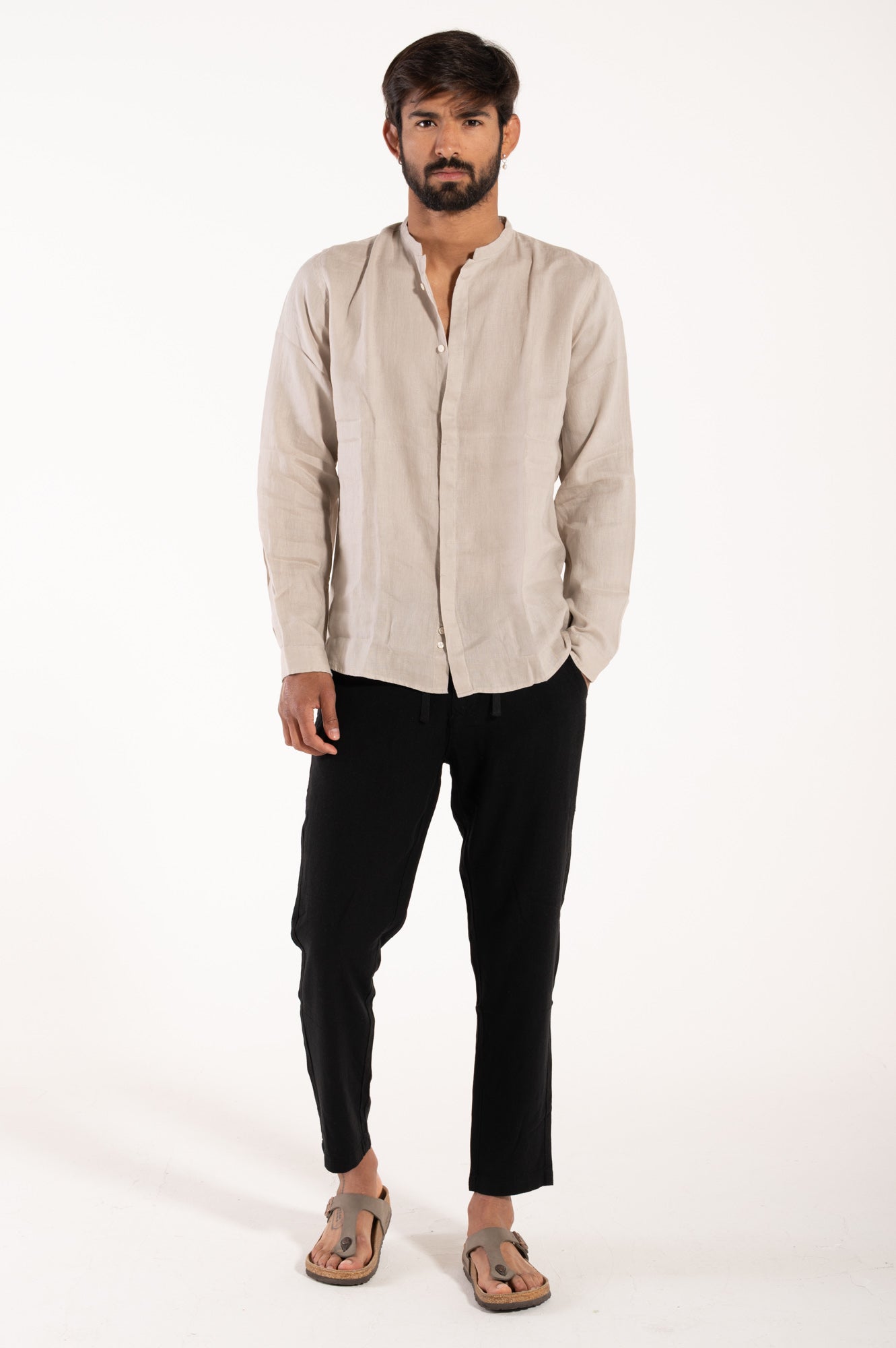 Camicia coreana lino berna