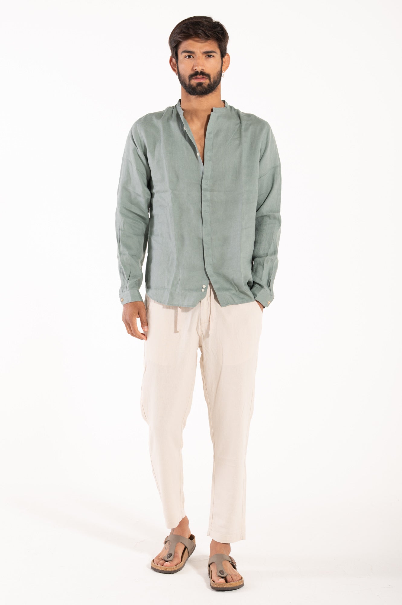 Camicia coreana lino berna