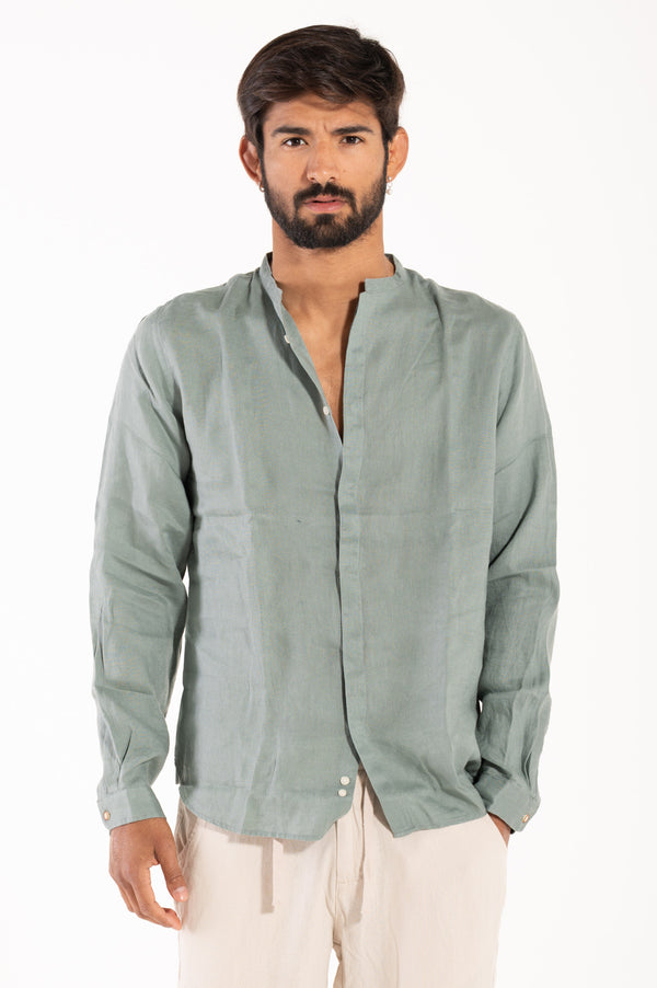 Camicia coreana lino berna
