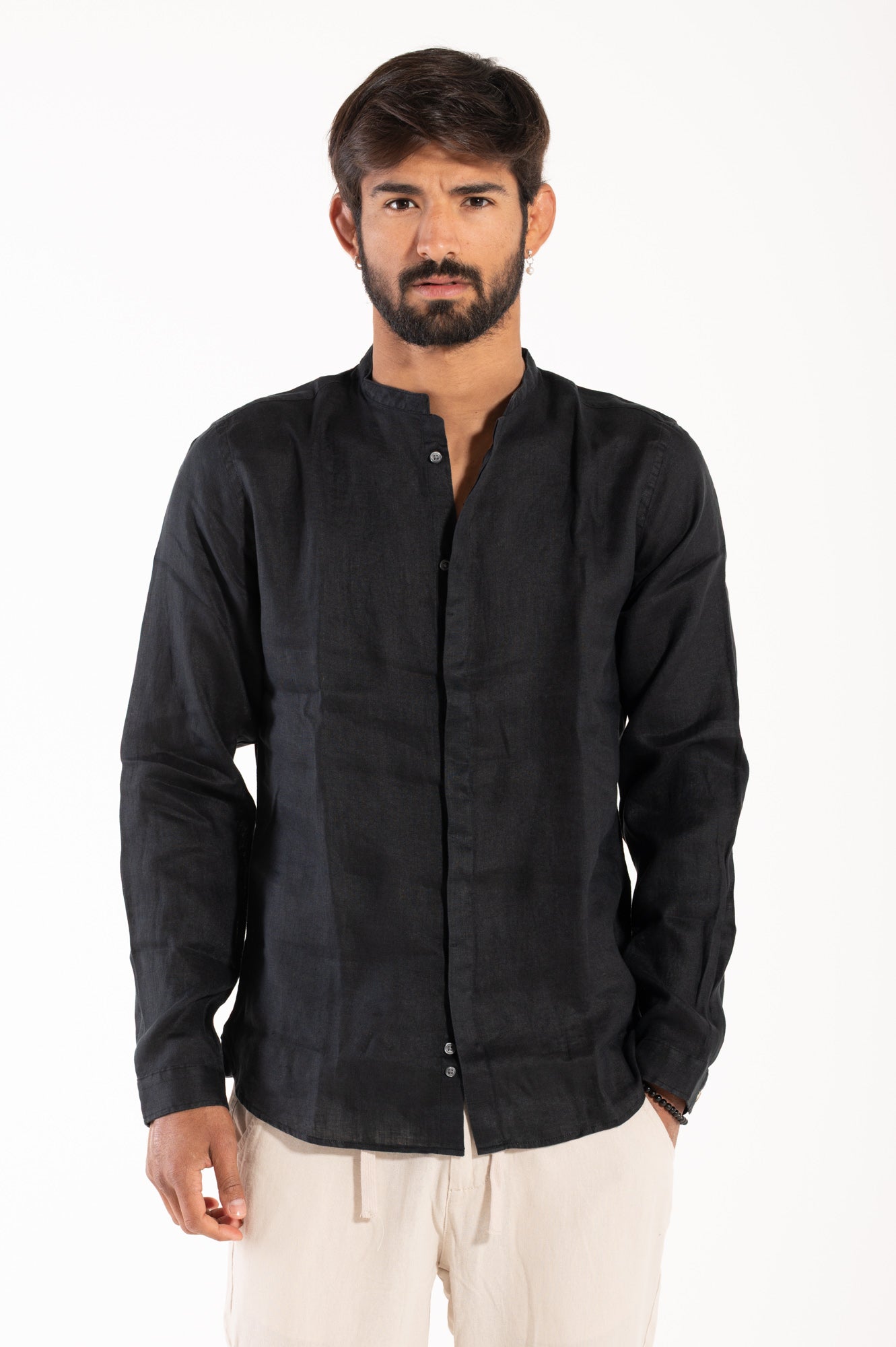 Camicia coreana lino berna