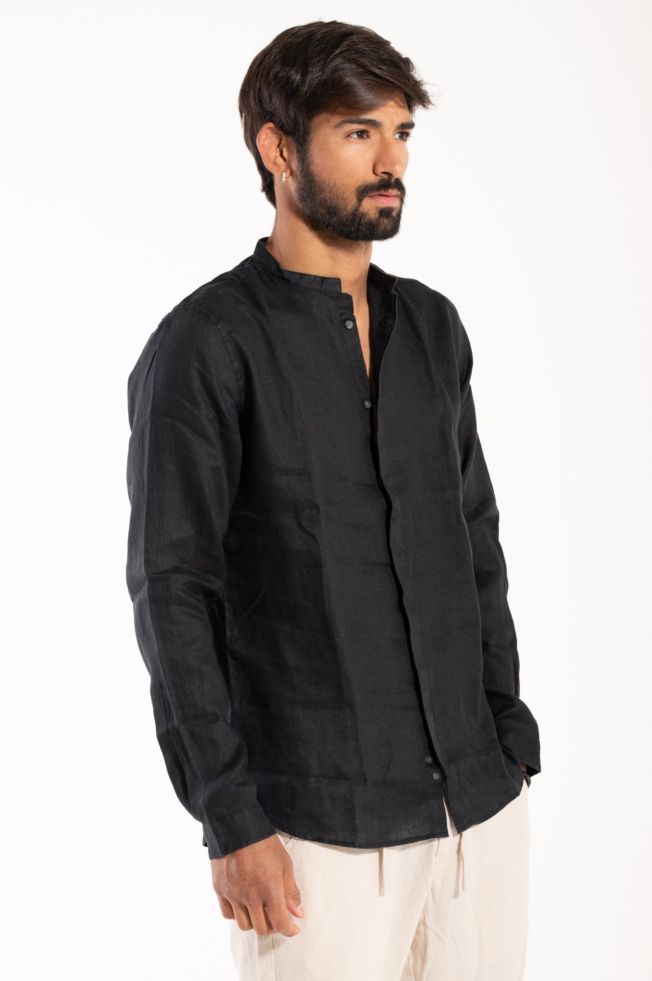 Camicia coreana lino berna