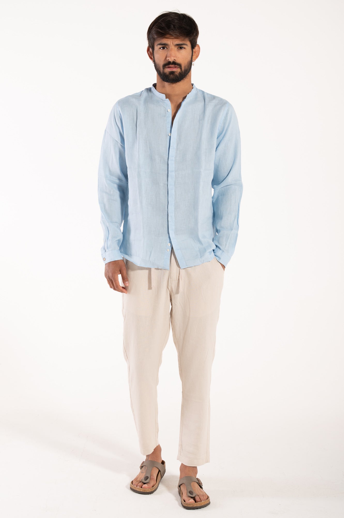 Camicia coreana lino berna