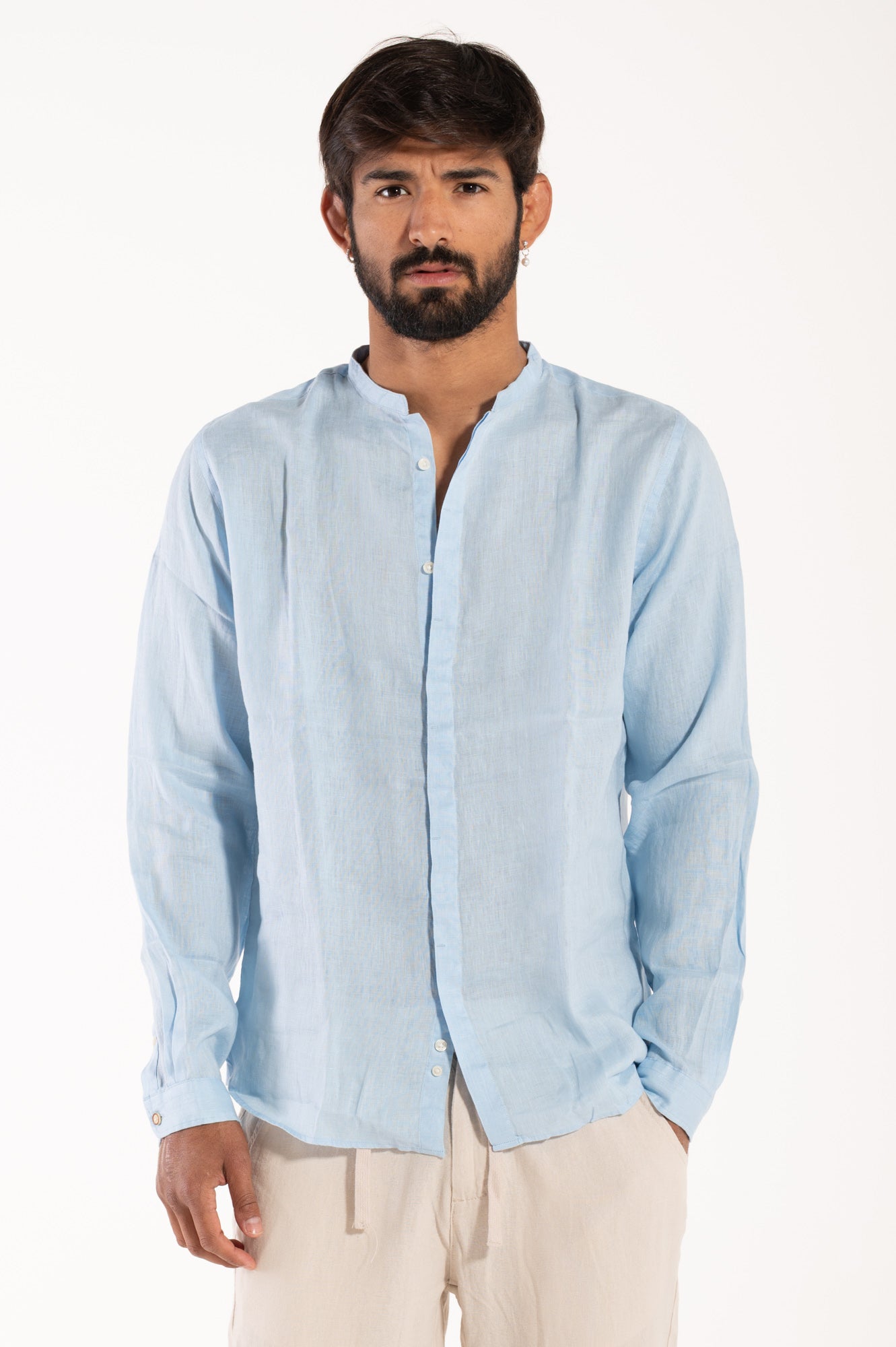 Camicia coreana lino berna