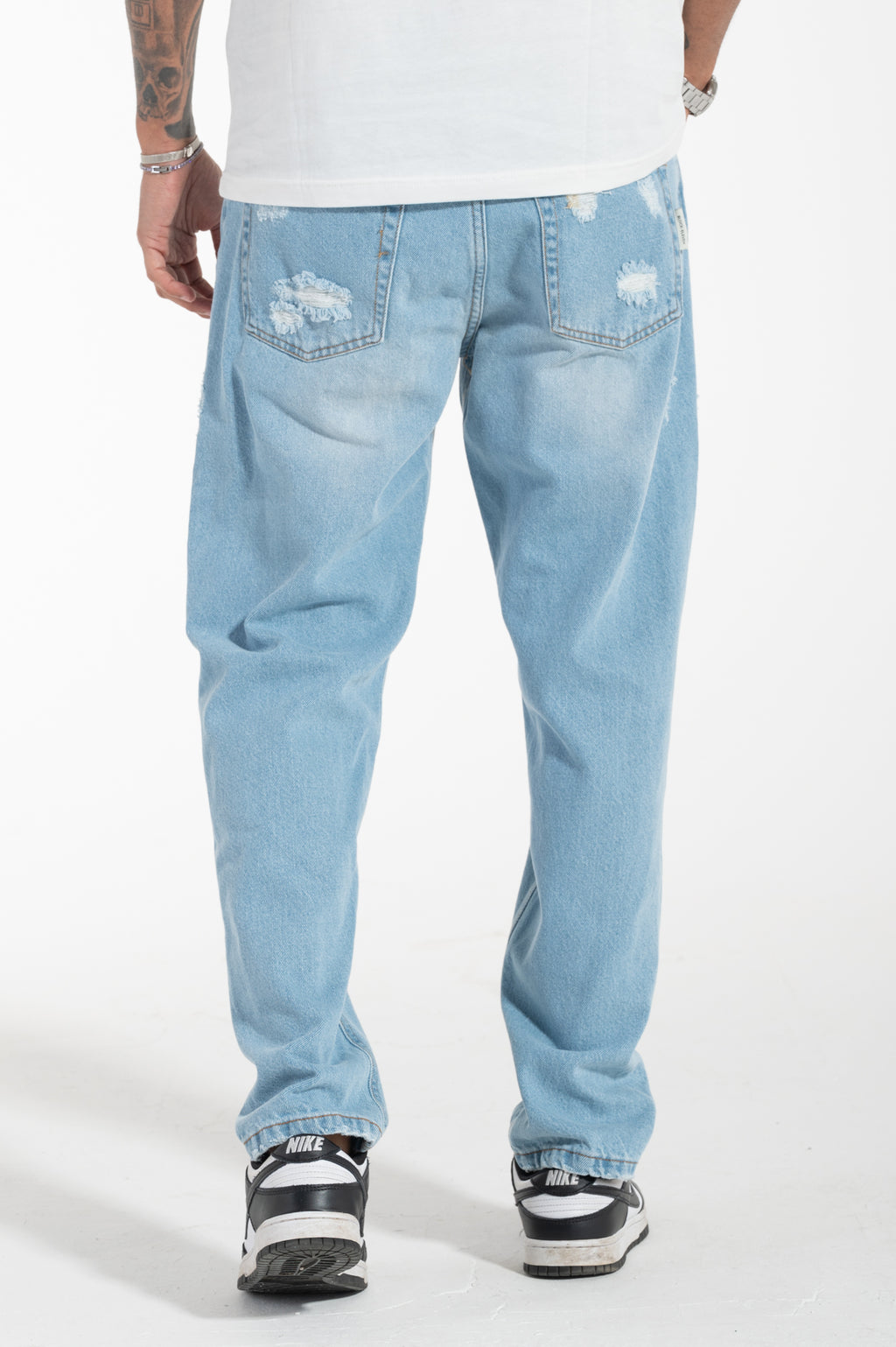 Jeans strappato cropped fit