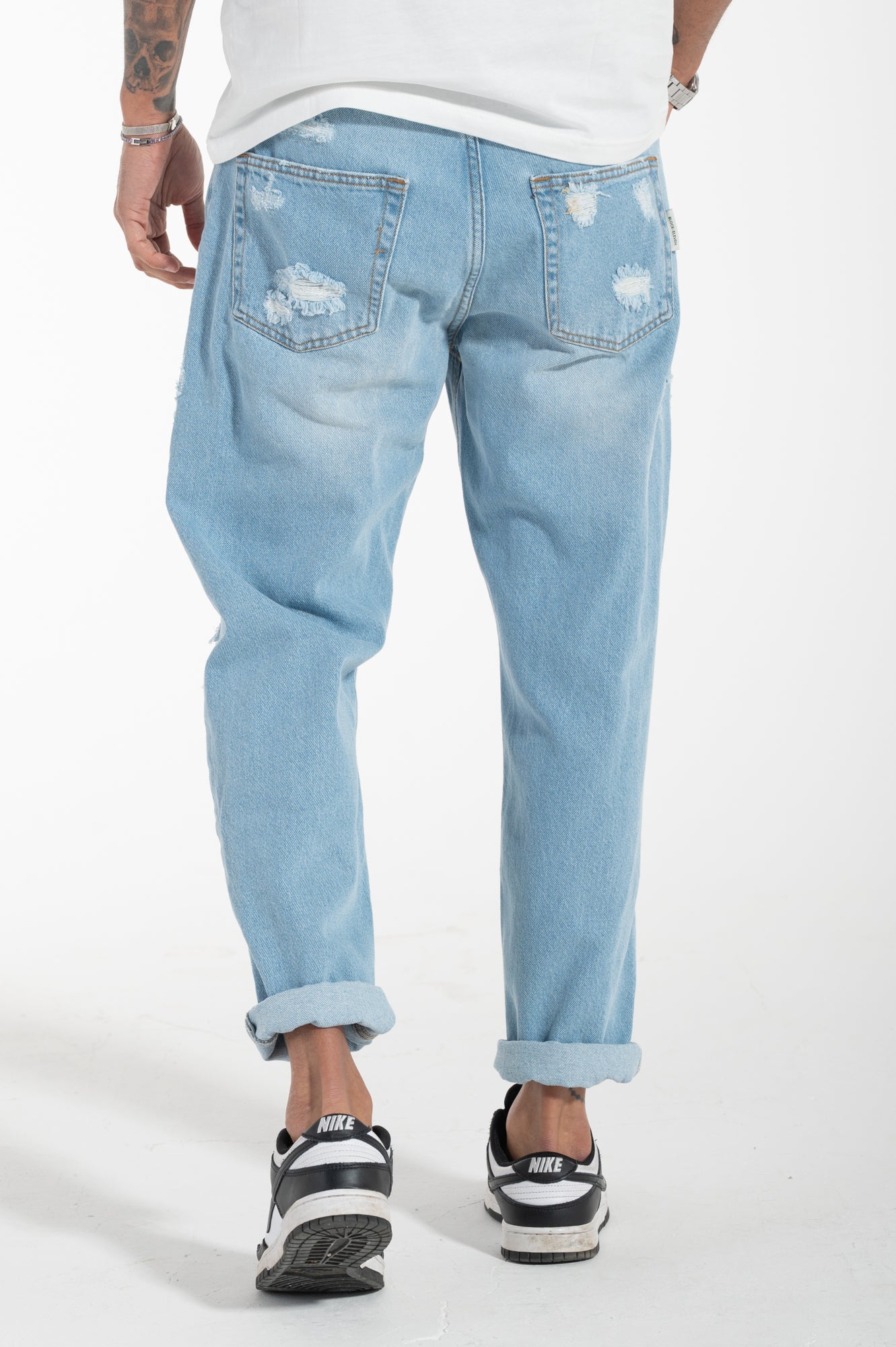 Jeans strappato cropped fit