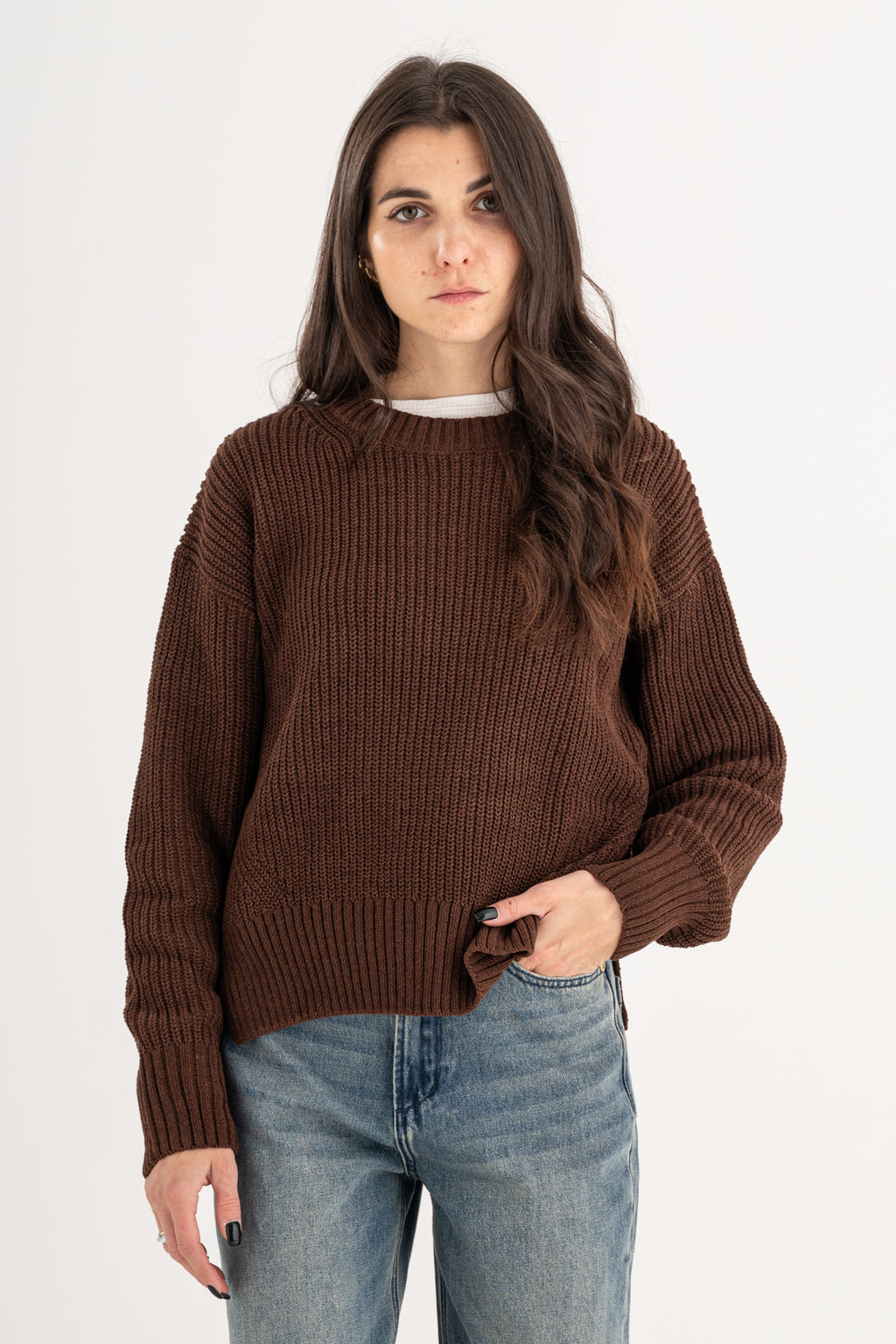 Maglia girocollo ciniglia
