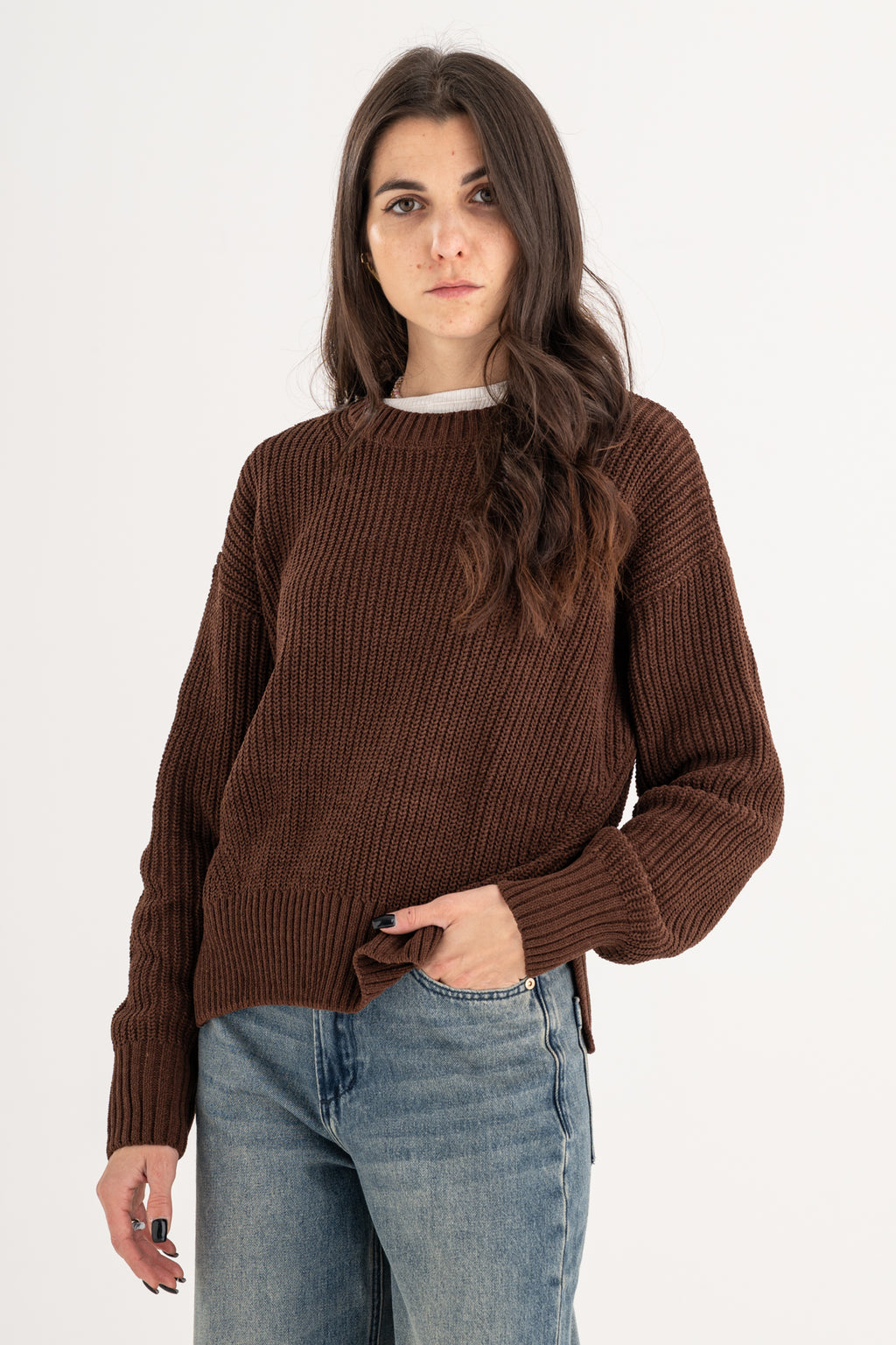 Maglia girocollo ciniglia