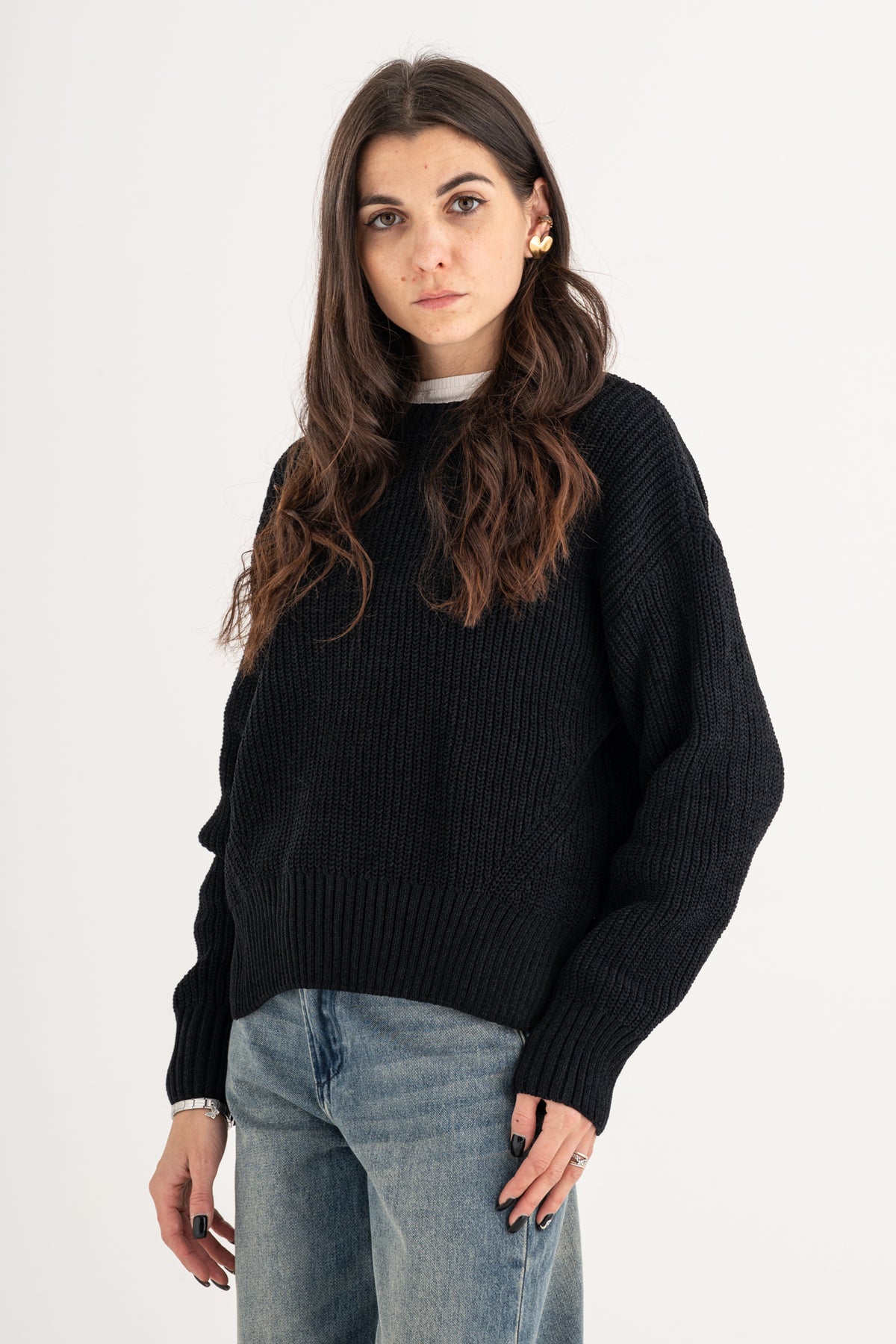 Maglia girocollo ciniglia