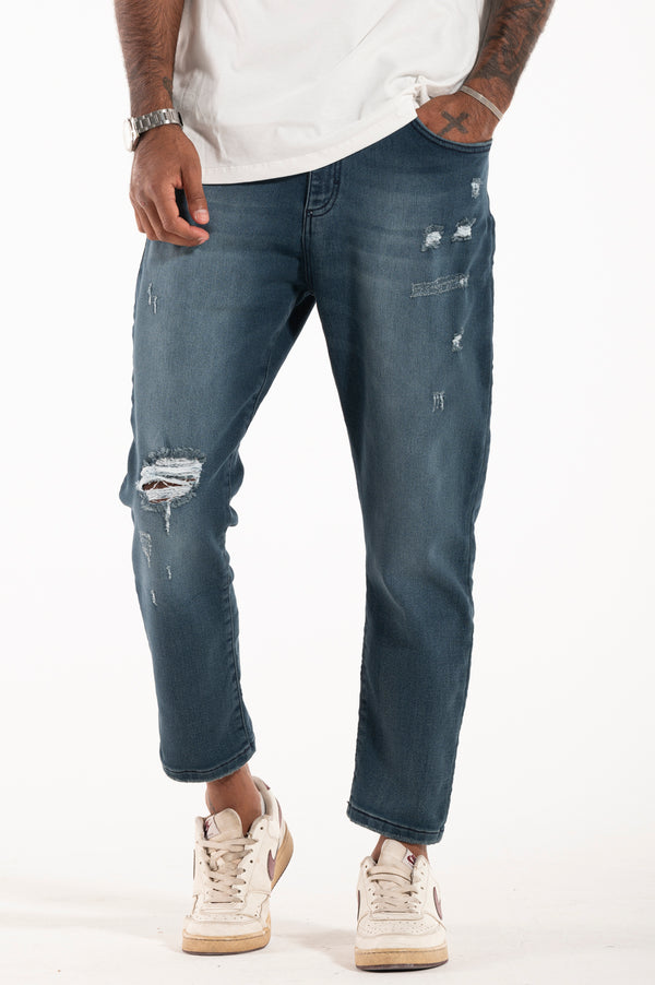 Denim felpa con rotture Berna