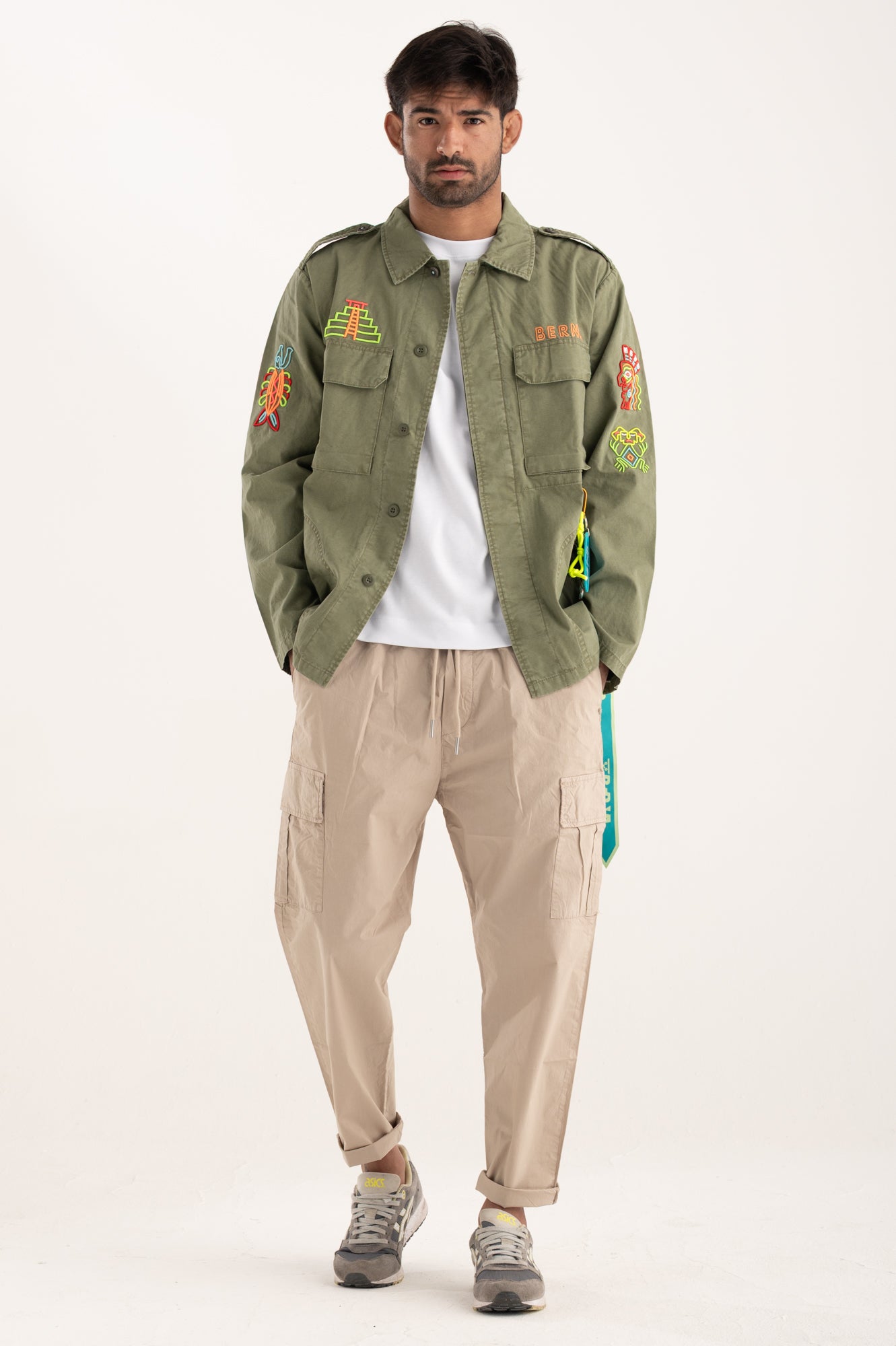 Overshirt ricami aztechi