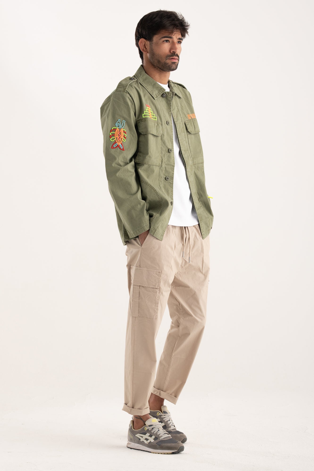 Overshirt ricami aztechi