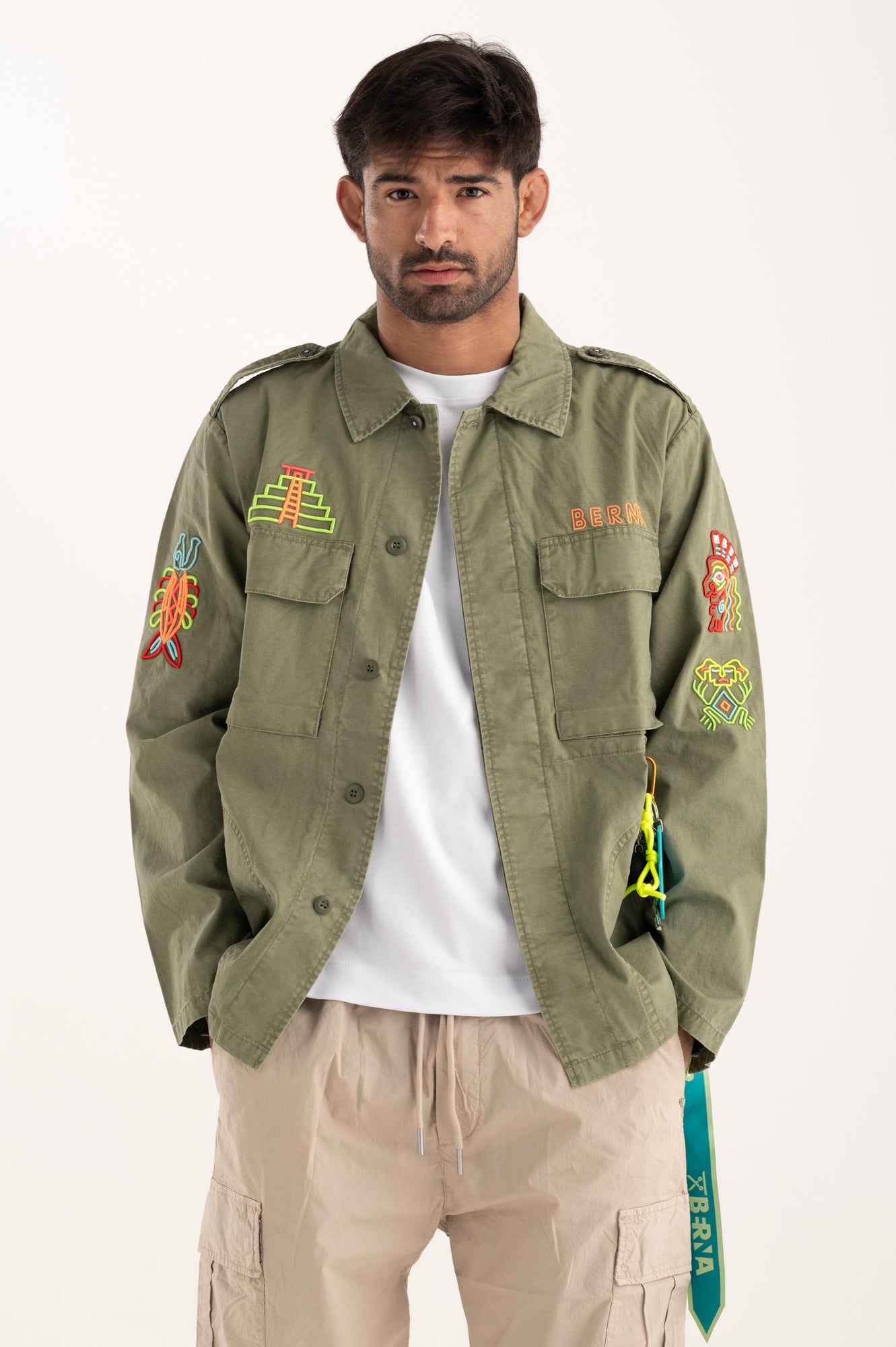 Overshirt ricami aztechi