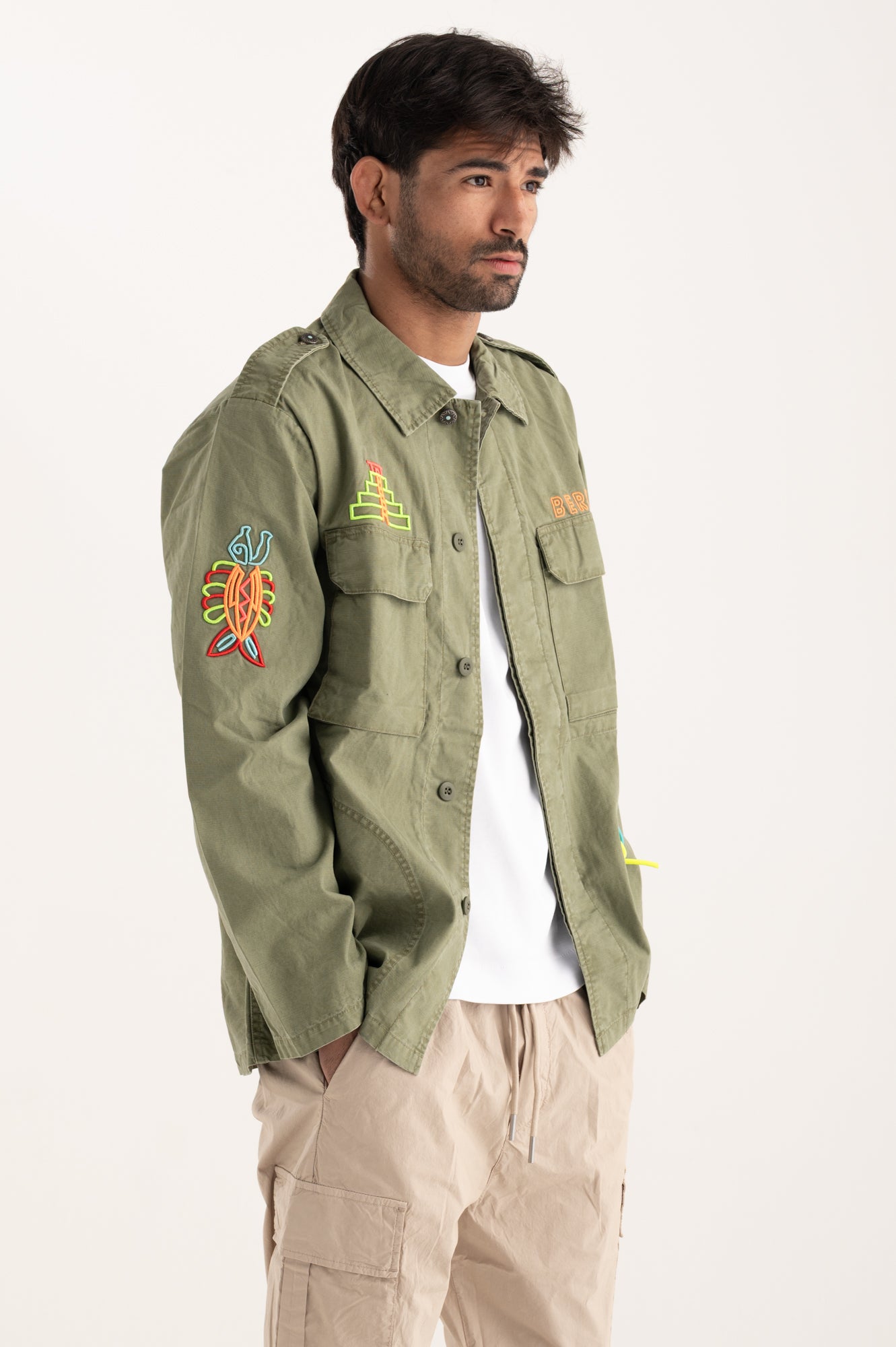 Overshirt ricami aztechi