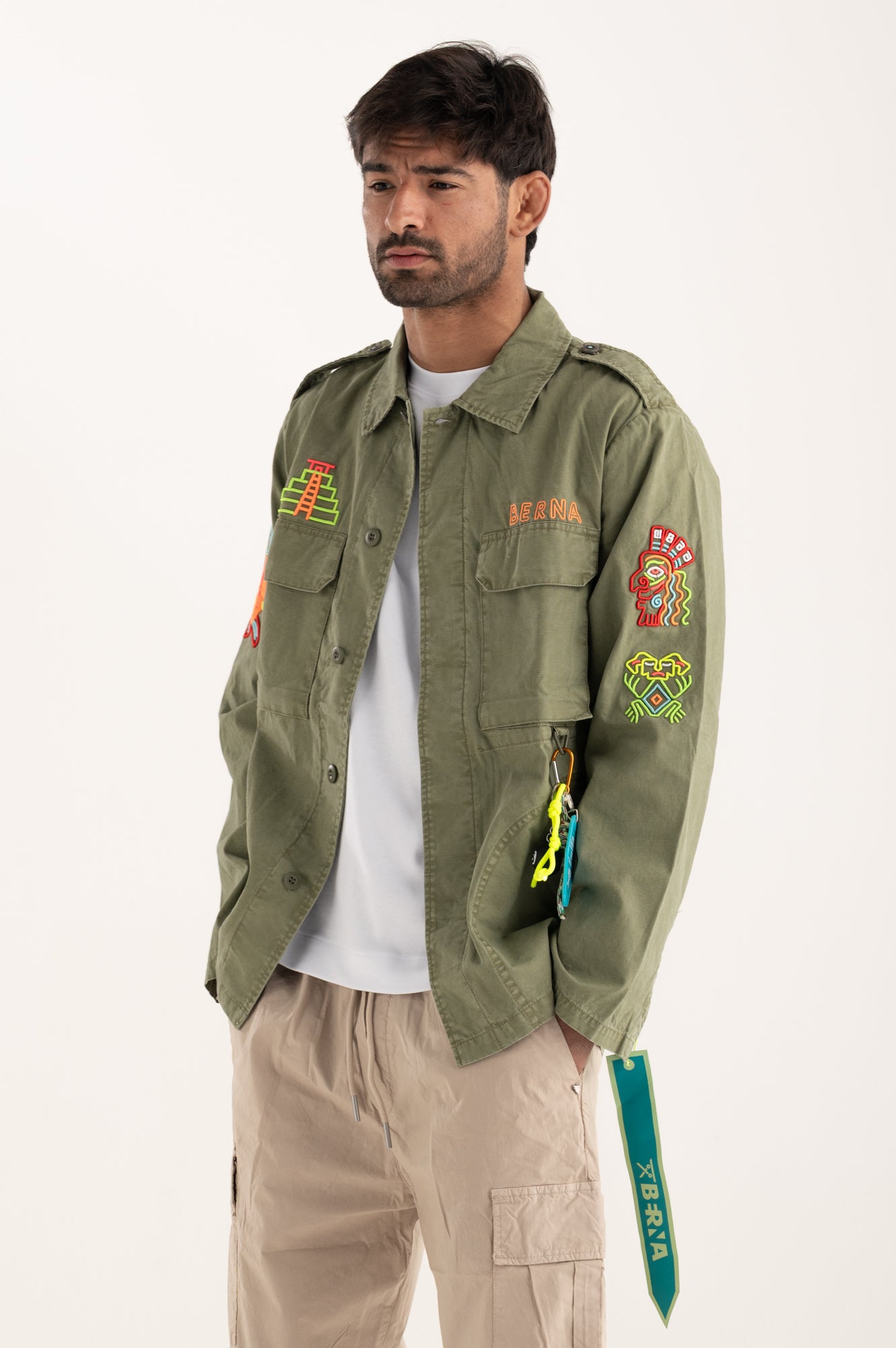 Overshirt ricami aztechi