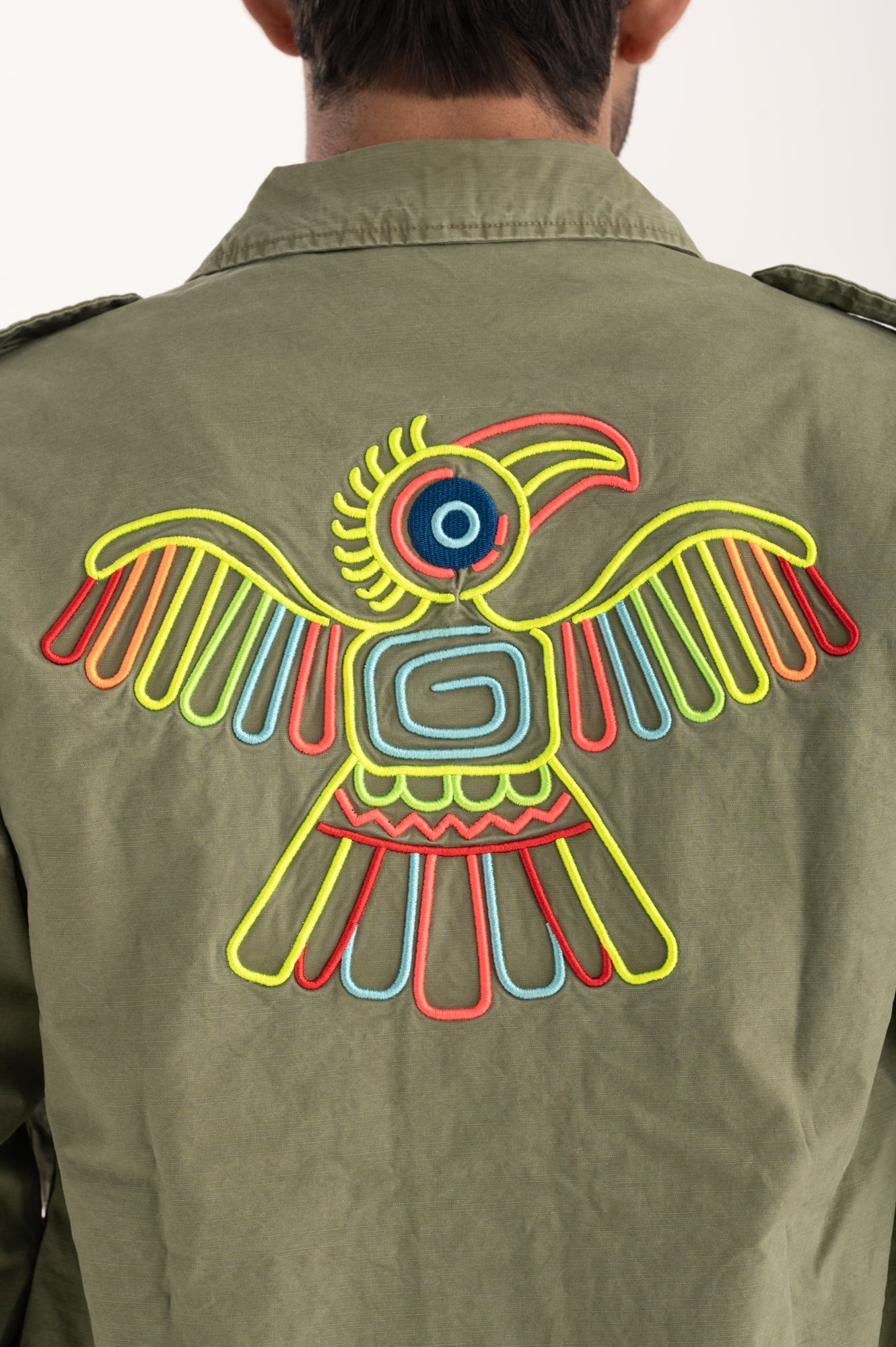 Overshirt ricami aztechi